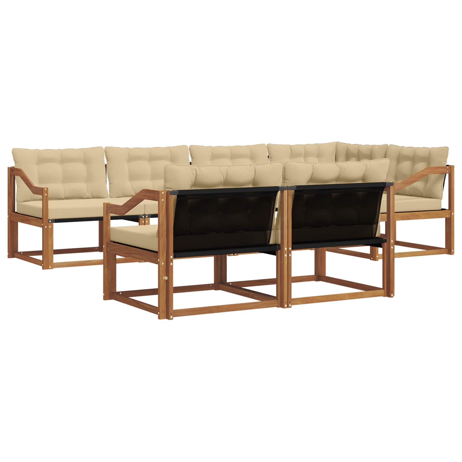 Ensemble de canapés d'extérieur 7 pcs Naturel et Beige - XIOS