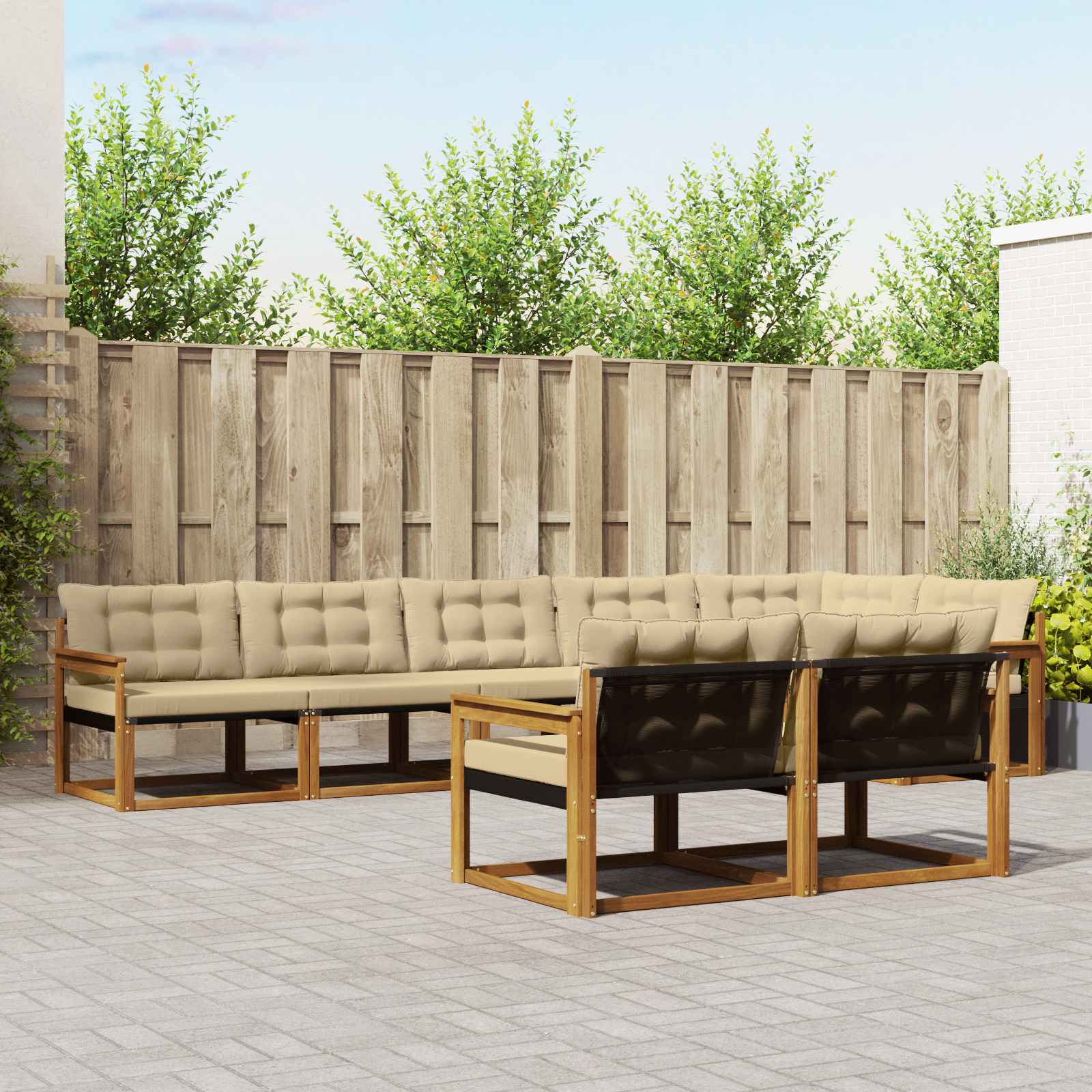 Ensemble de canapés d'extérieur 8 pcs Naturel et Beige - XIOS