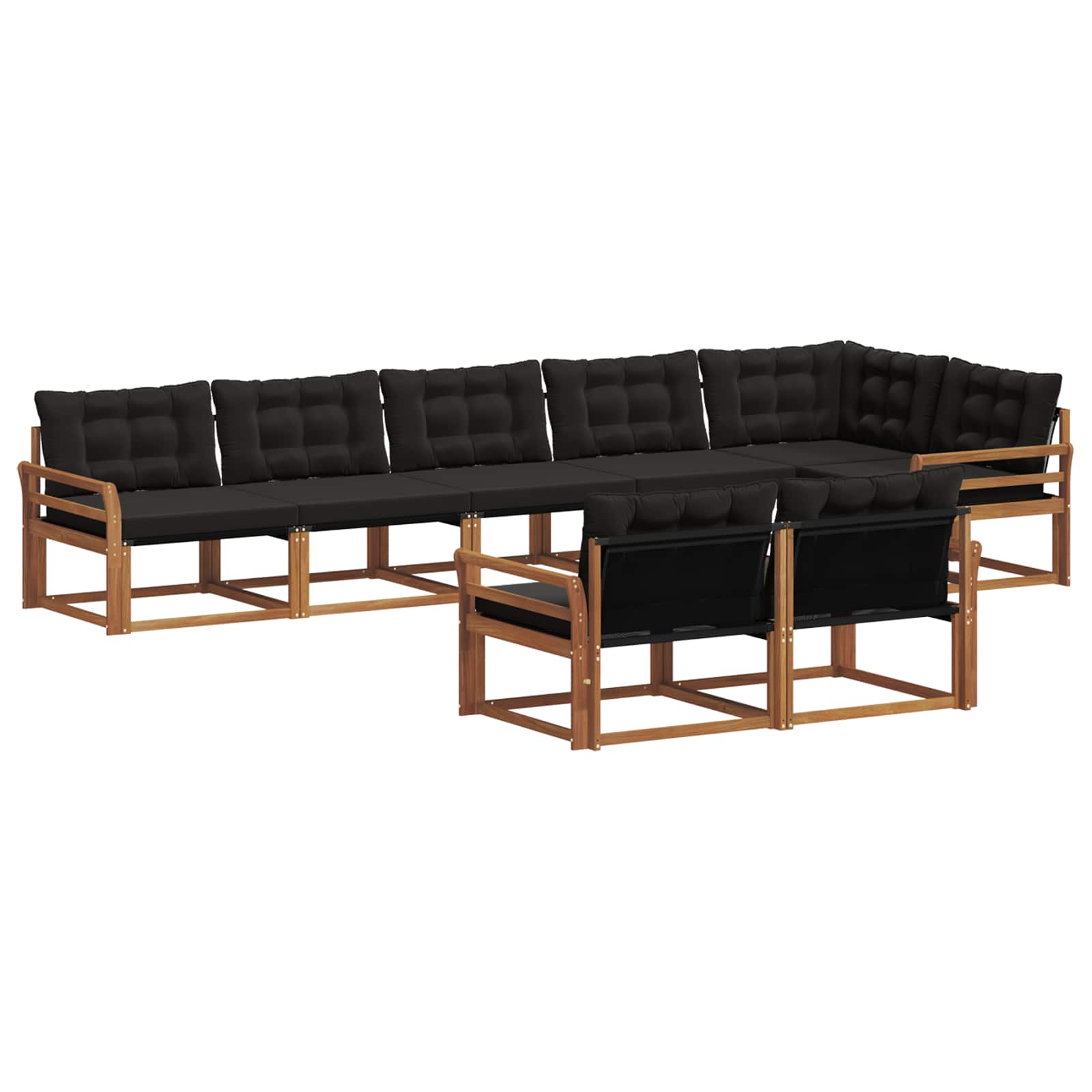 Ensemble de canapés d'extérieur 8 pcs Naturel et Noir - XIOS