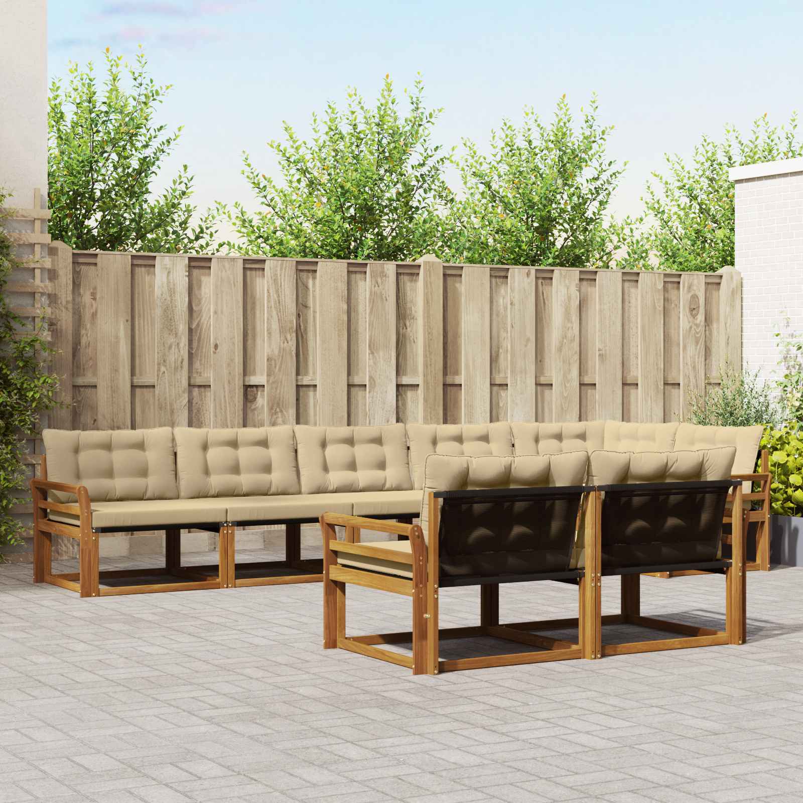Ensemble de canapés d'extérieur 8 pcs Naturel et Beige - XIOS