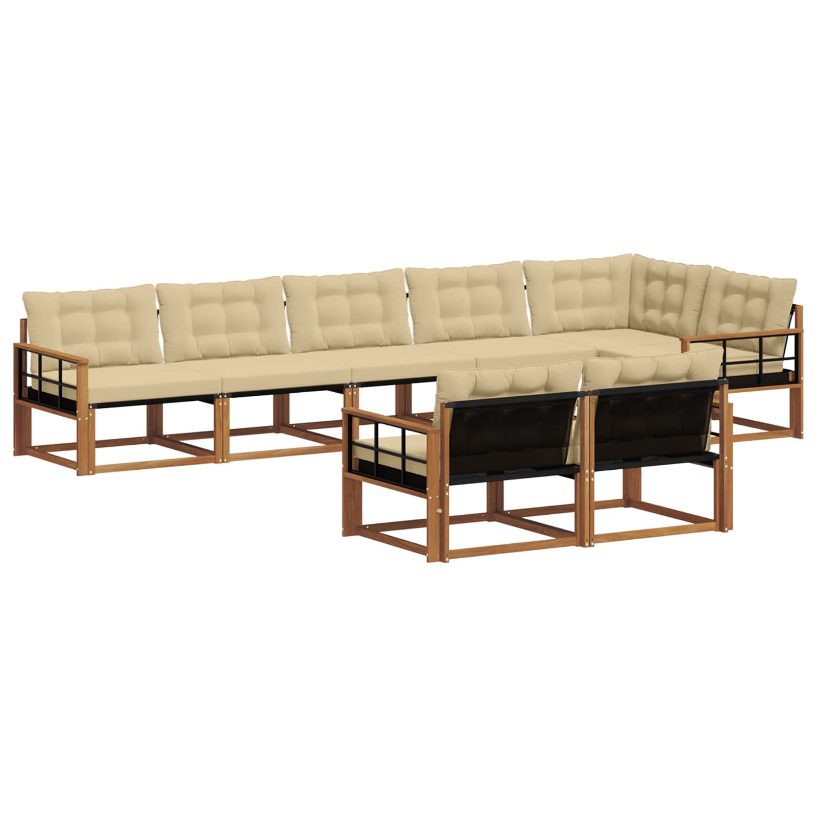 Ensemble de canapés d'extérieur 8 pcs Naturel et Beige - XIOS