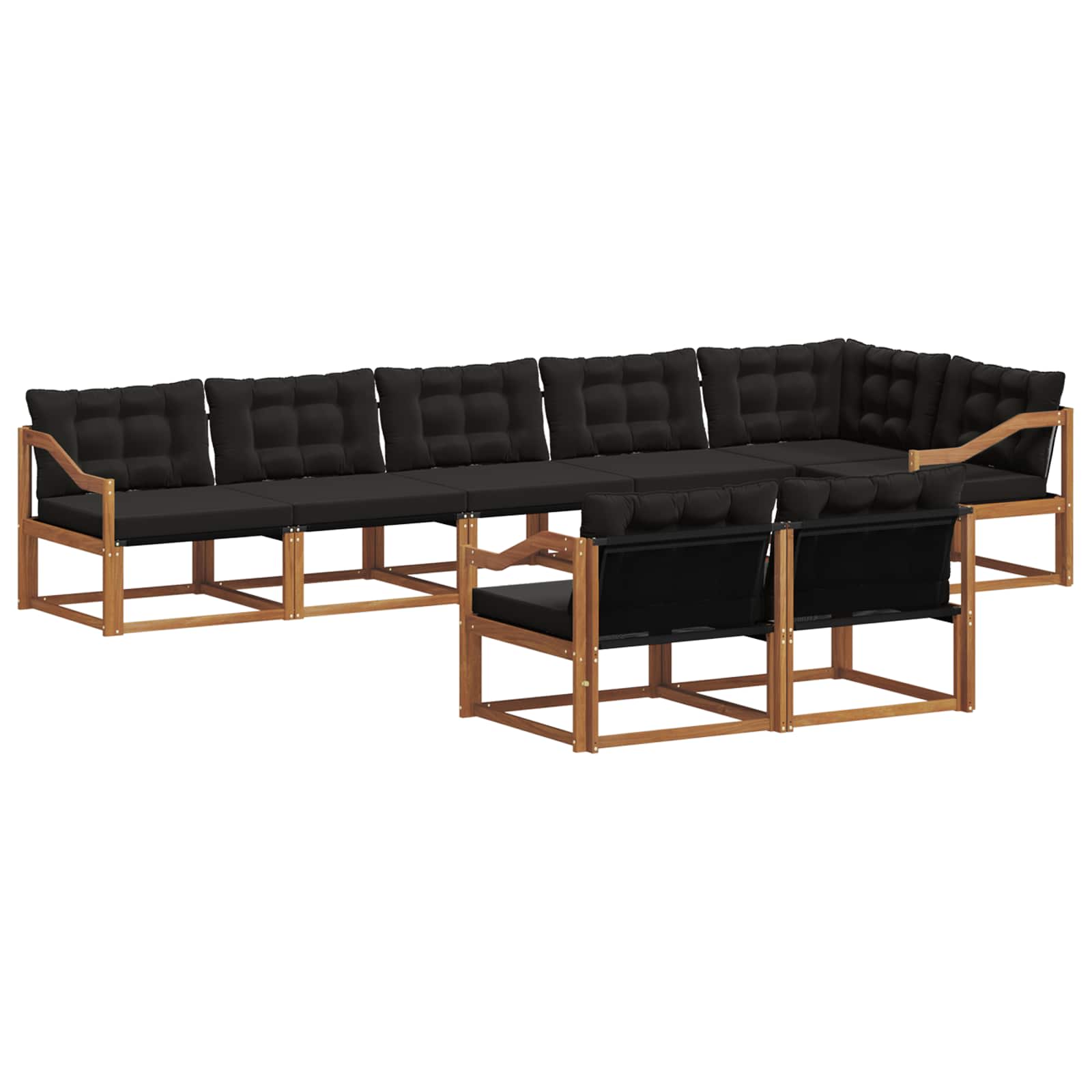Ensemble de canapés d'extérieur 8 pcs Naturel et Noir - XIOS
