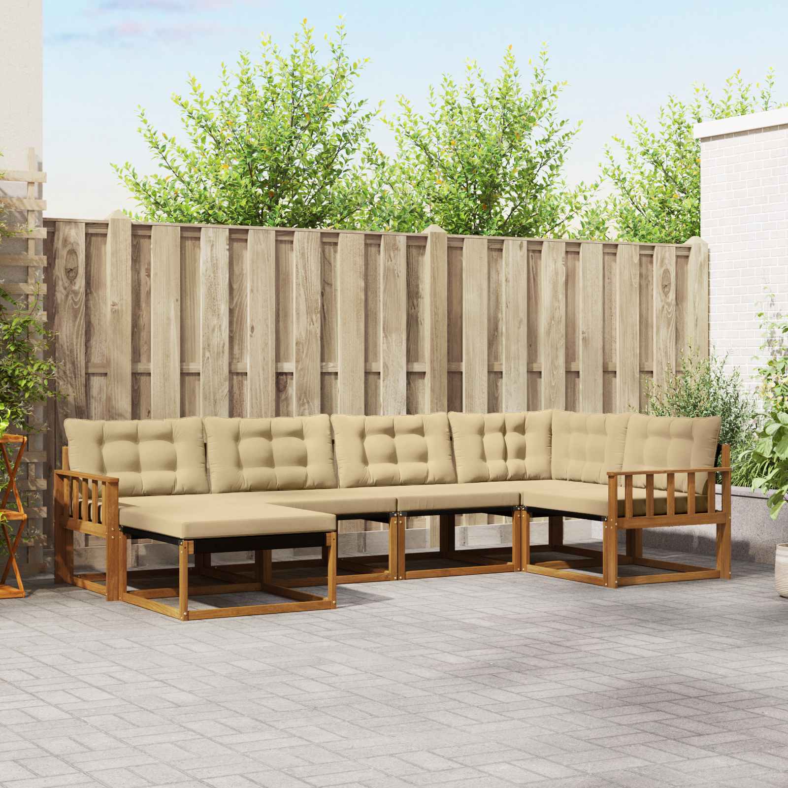Ensemble de canapés d'extérieur 6 pcs Naturel et Beige - XIOS