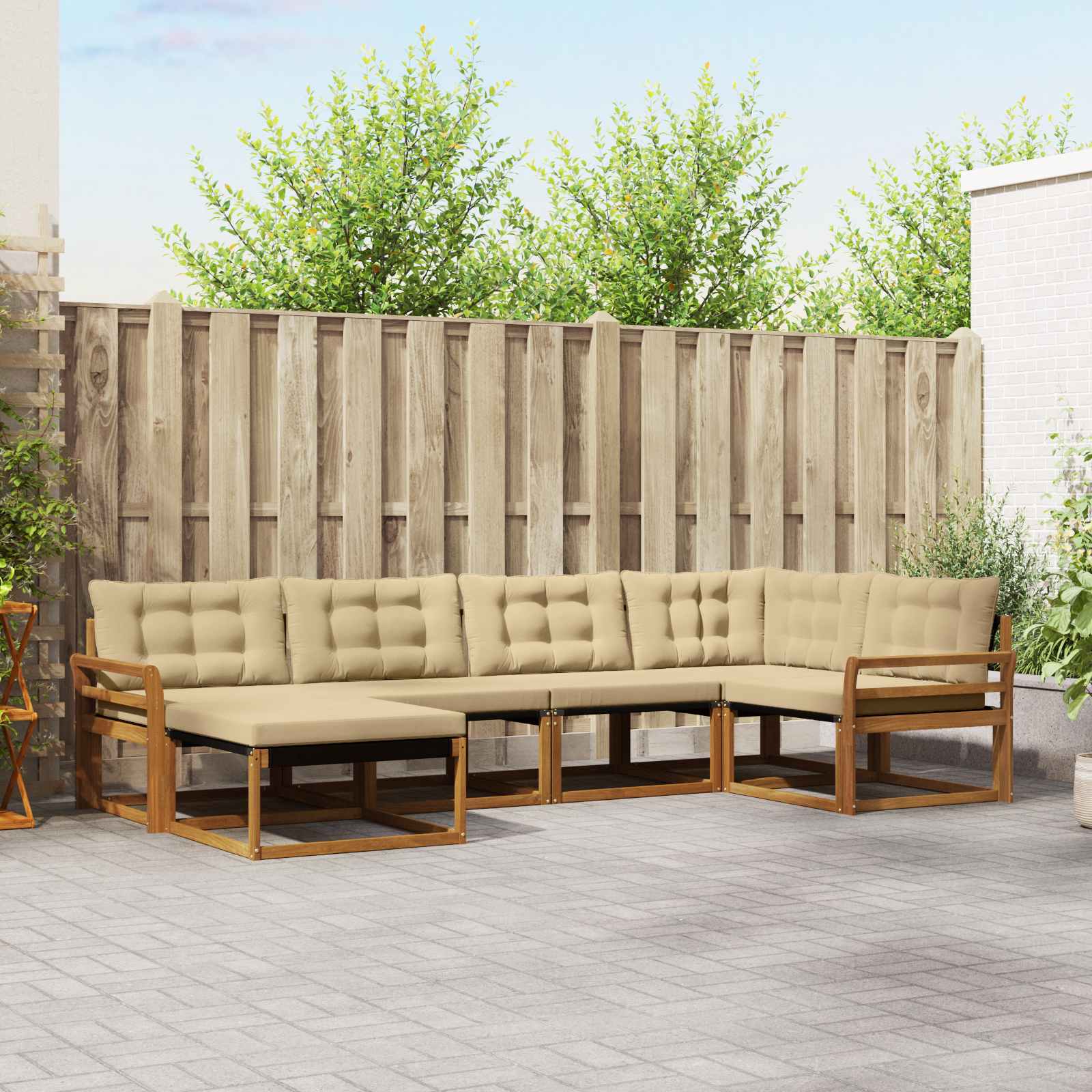 Ensemble de canapés d'extérieur 6 pcs Naturel et Beige - XIOS