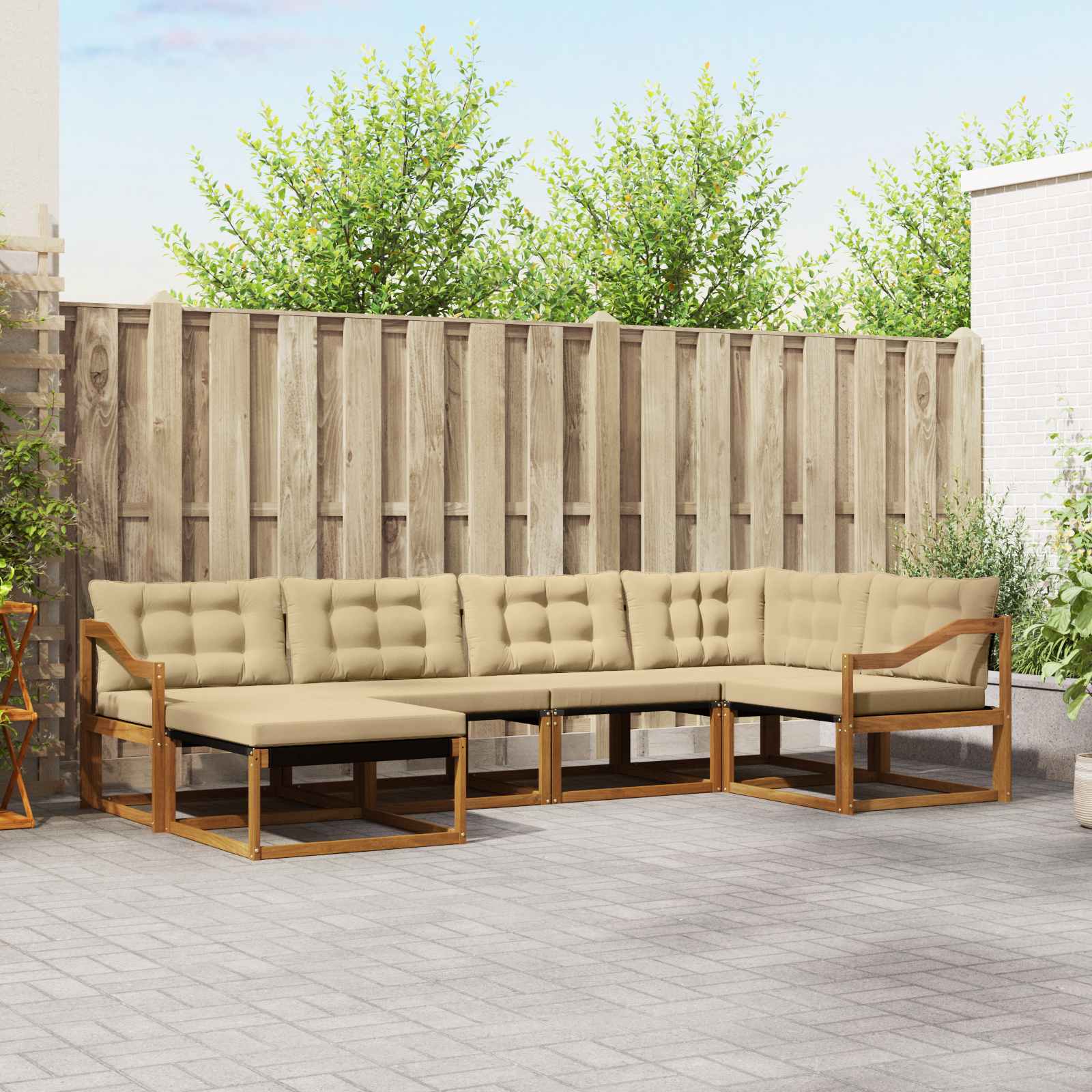 Ensemble de canapés d'extérieur 6 pcs Naturel et Beige - XIOS