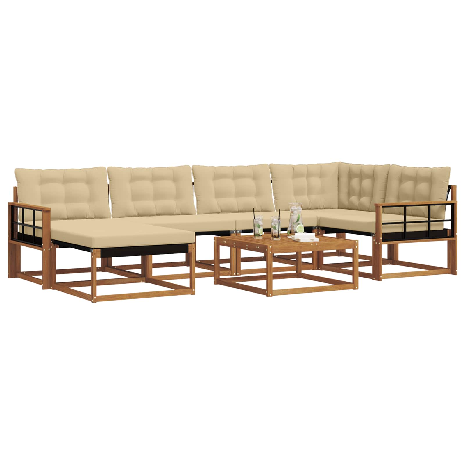 Ensemble de canapés d'extérieur 19 pcs Naturel et Beige - XIOS