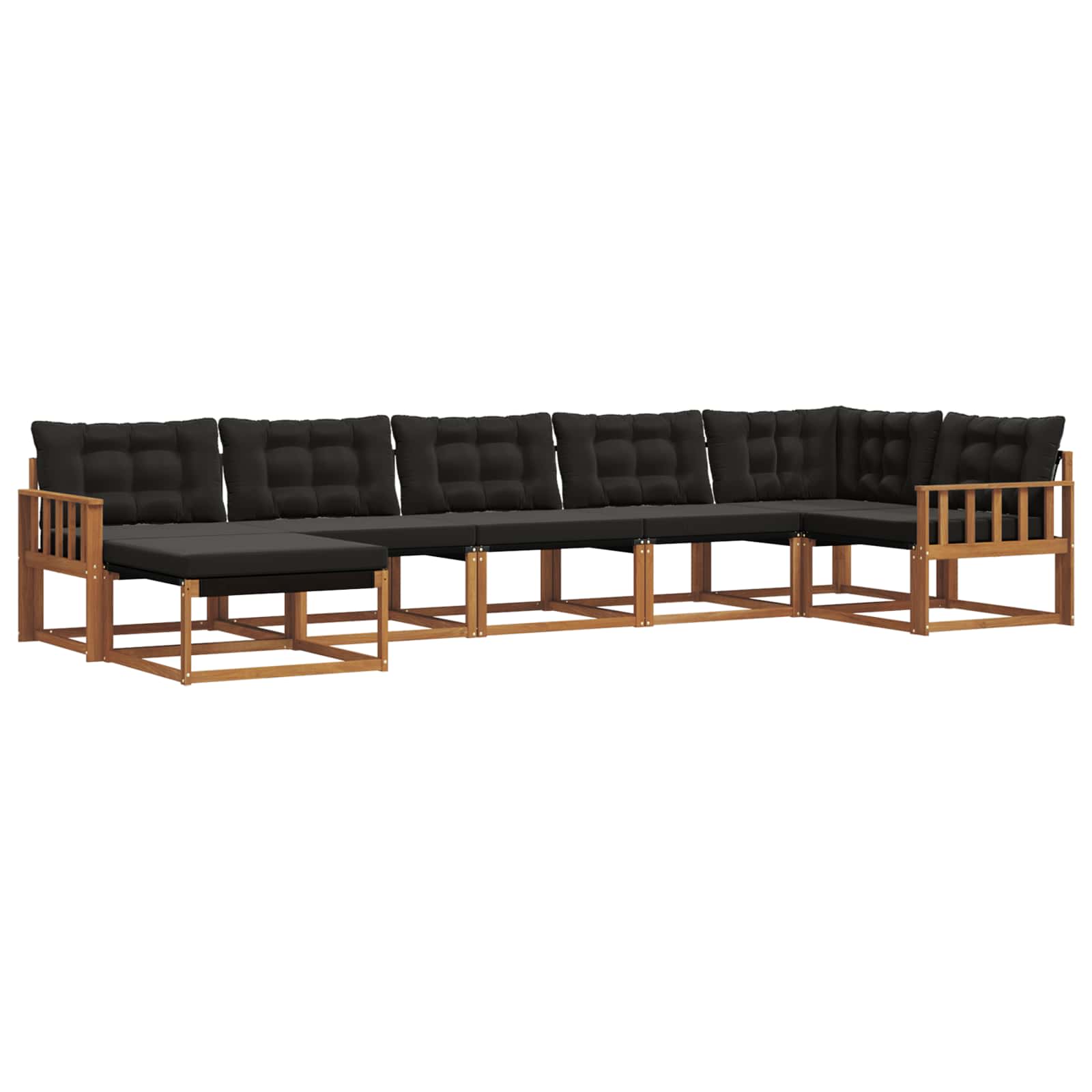 Ensemble de canapés d'extérieur 7 pcs Naturel et Noir - XIOS