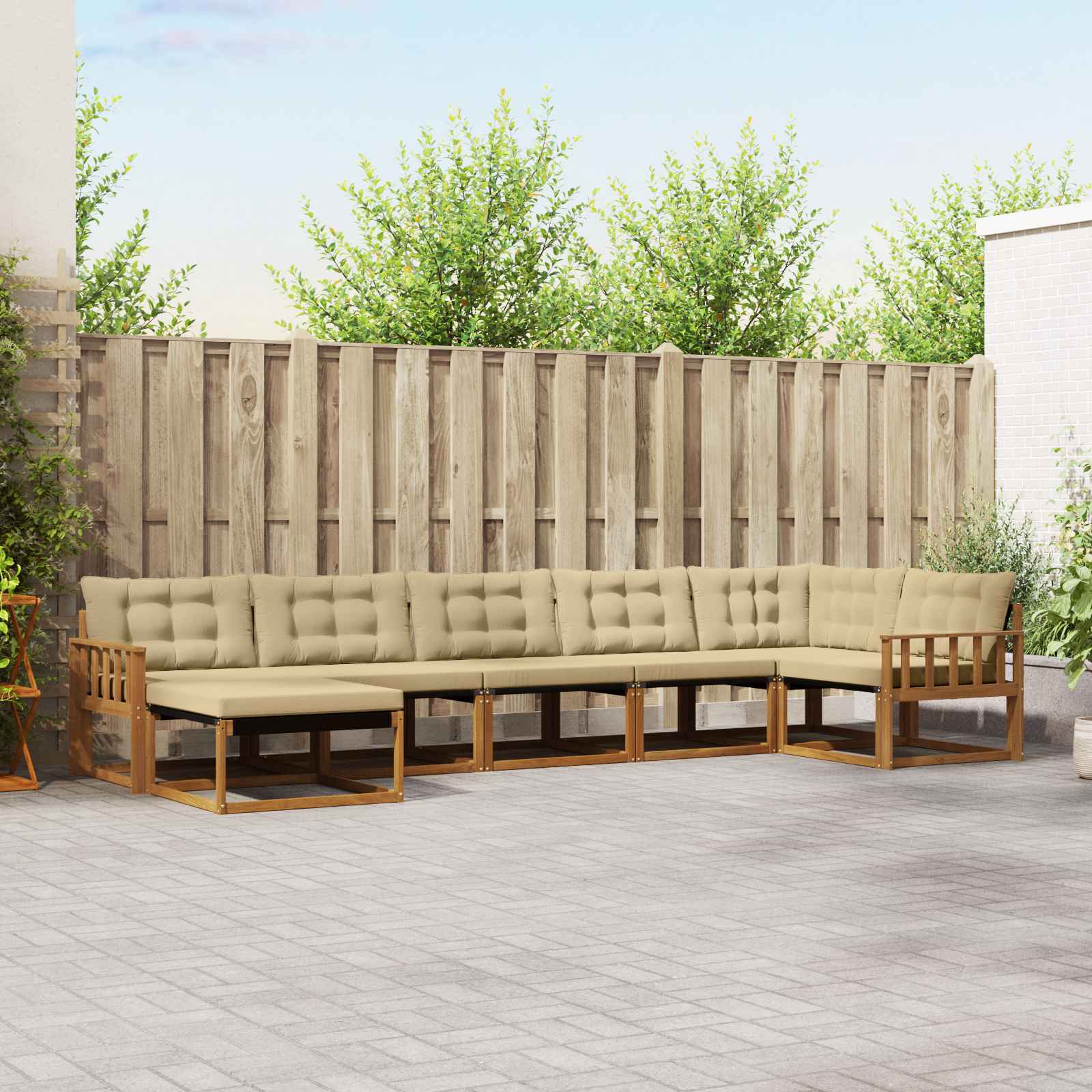 Ensemble de canapés d'extérieur 7 pcs Naturel et Beige - XIOS