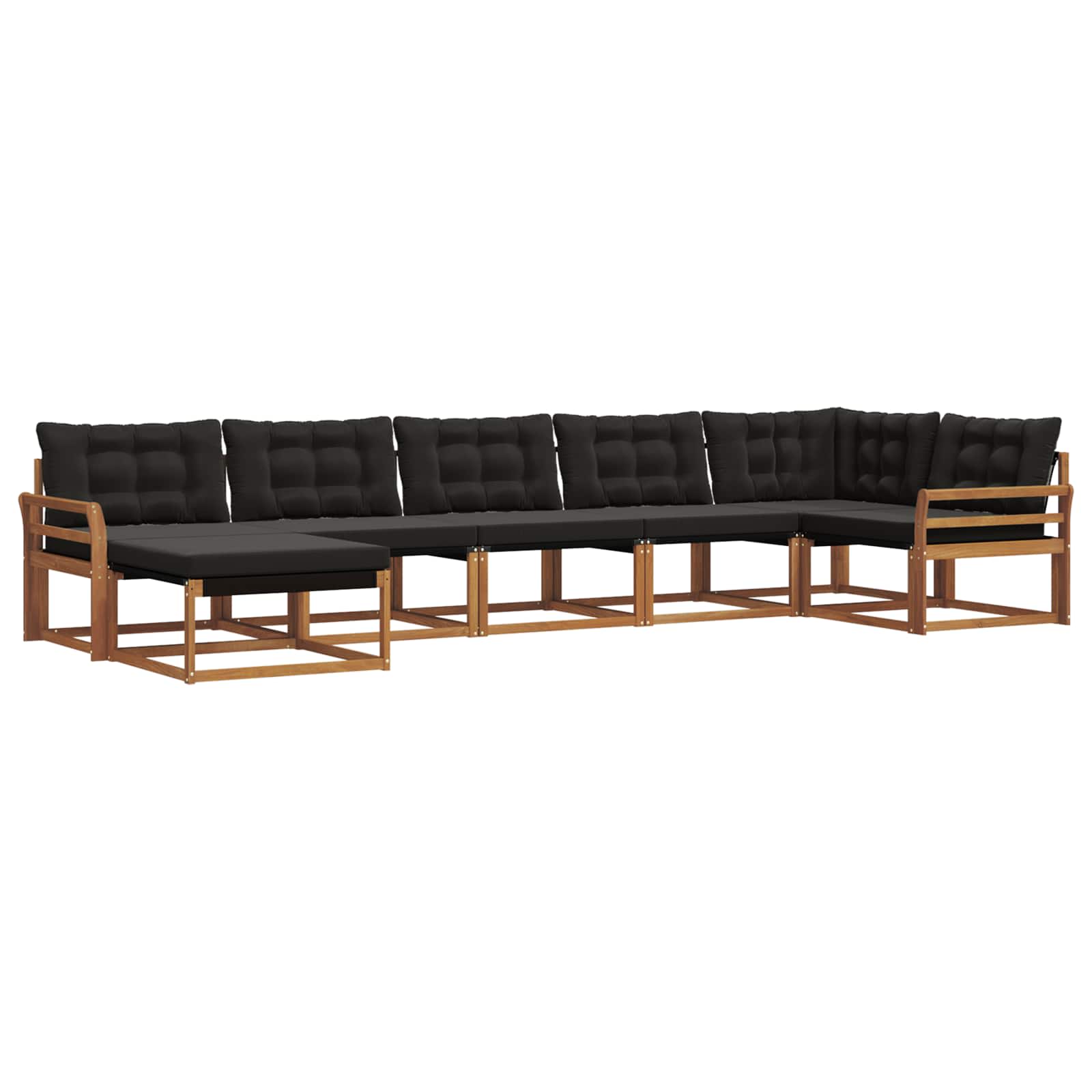 Ensemble de canapés d'extérieur 7 pcs Naturel et Noir - XIOS