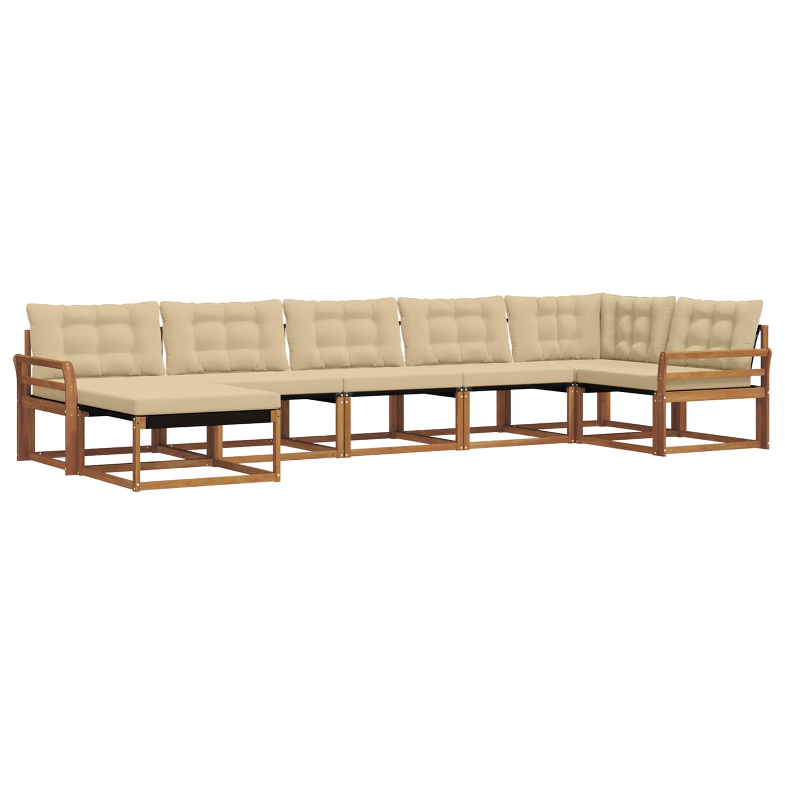Ensemble de canapés d'extérieur 7 pc Naturel et Beige