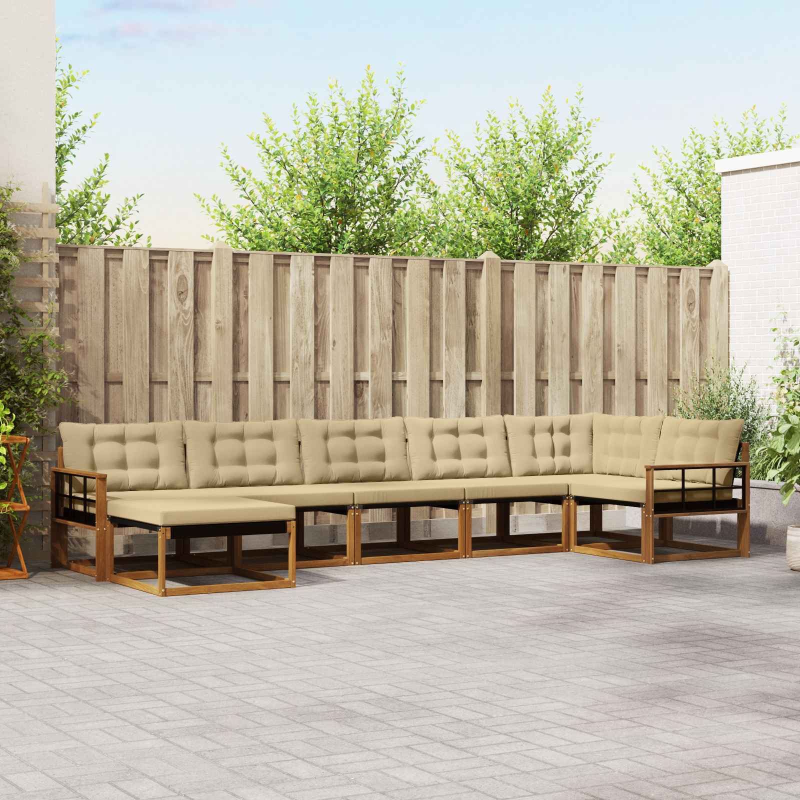 Ensemble de canapés d'extérieur 7 pcs Naturel et Beige - XIOS
