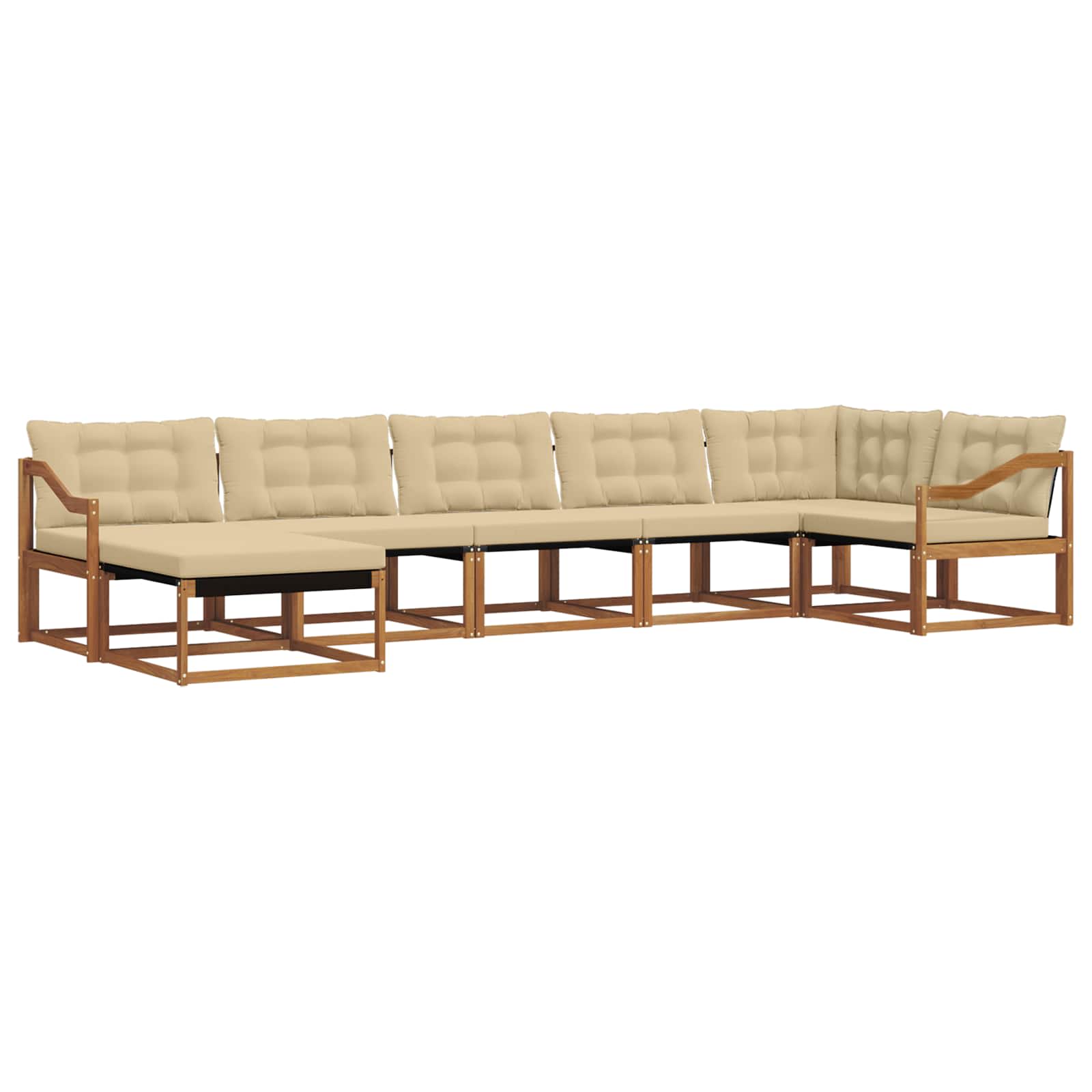 Ensemble de canapés d'extérieur 7 pc Naturel et Beige