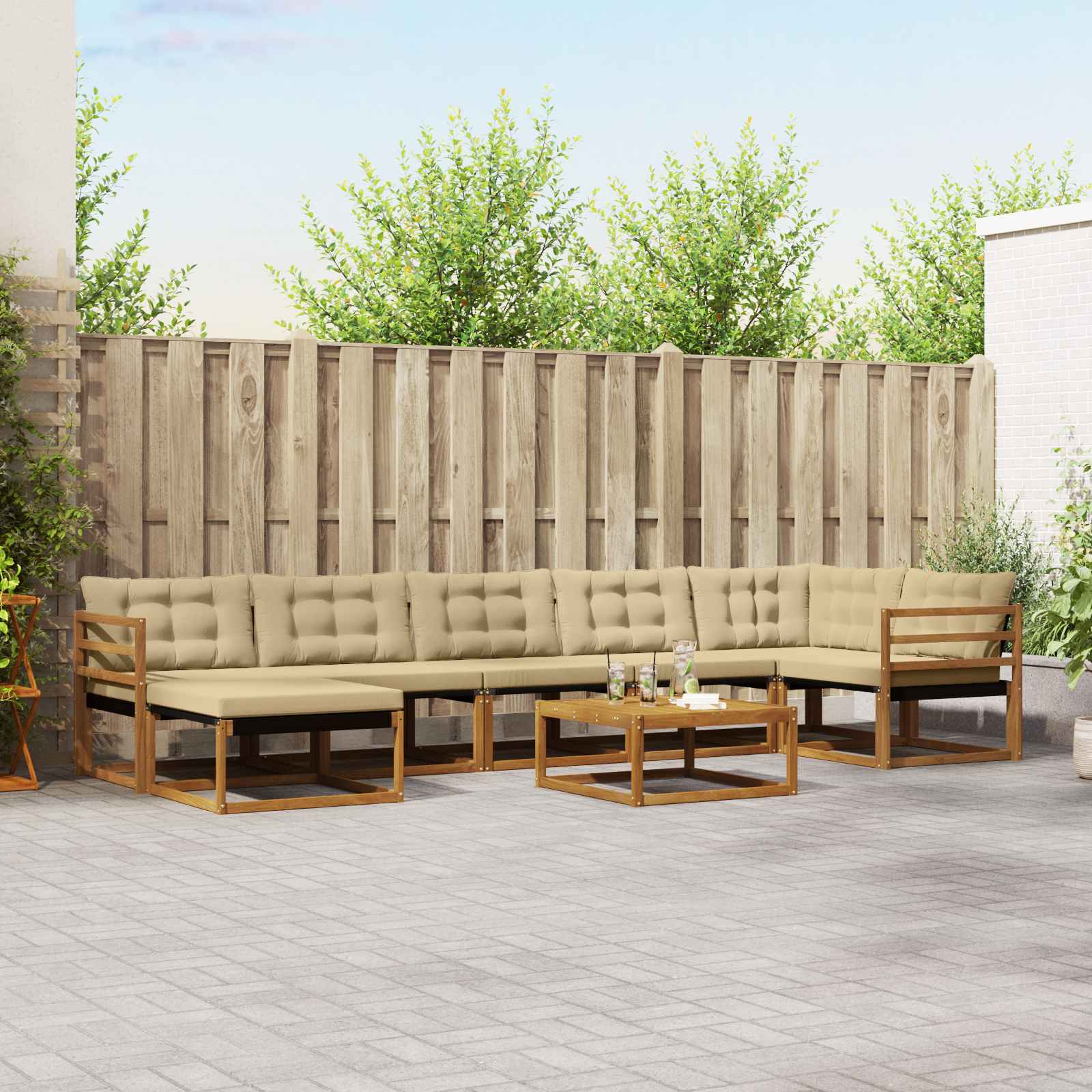 Ensemble de canapés d'extérieur 22 pcs Naturel et Beige - XIOS