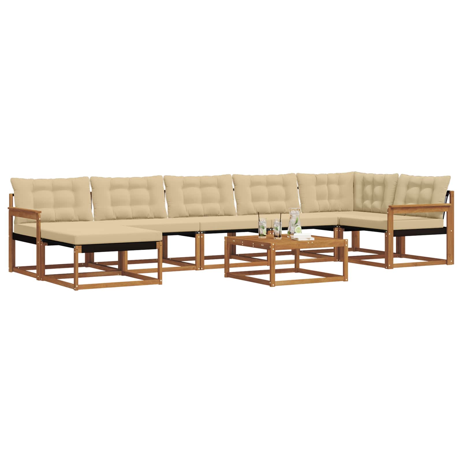 Ensemble de canapés d'extérieur 22 pcs Naturel et Beige - XIOS