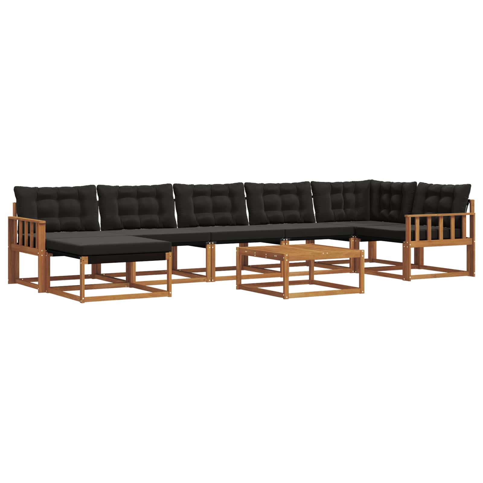 Ensemble de canapés d'extérieur 22 pcs Naturel et Noir - XIOS