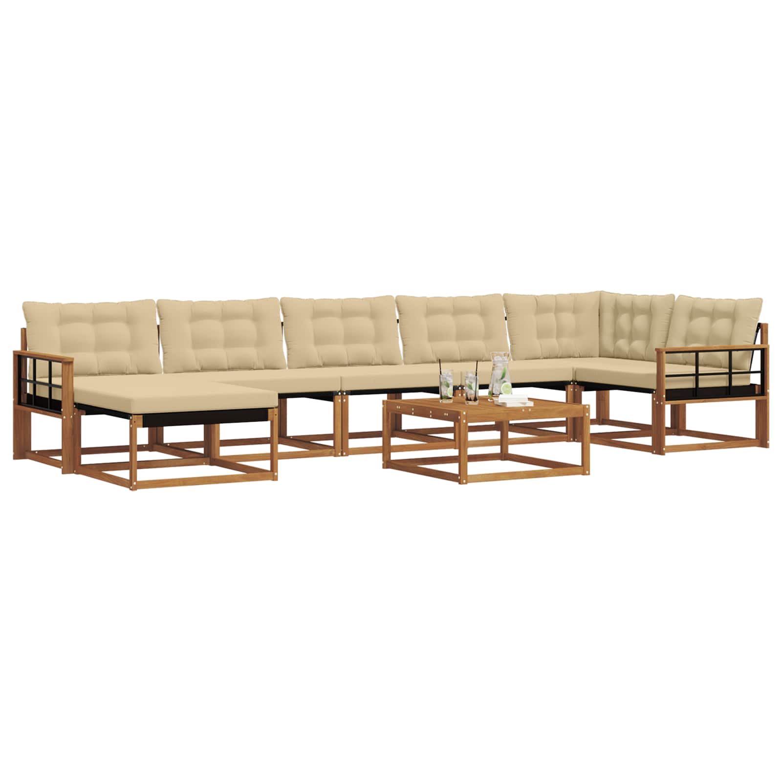Ensemble de canapés d'extérieur 22 pcs Naturel et Beige - XIOS