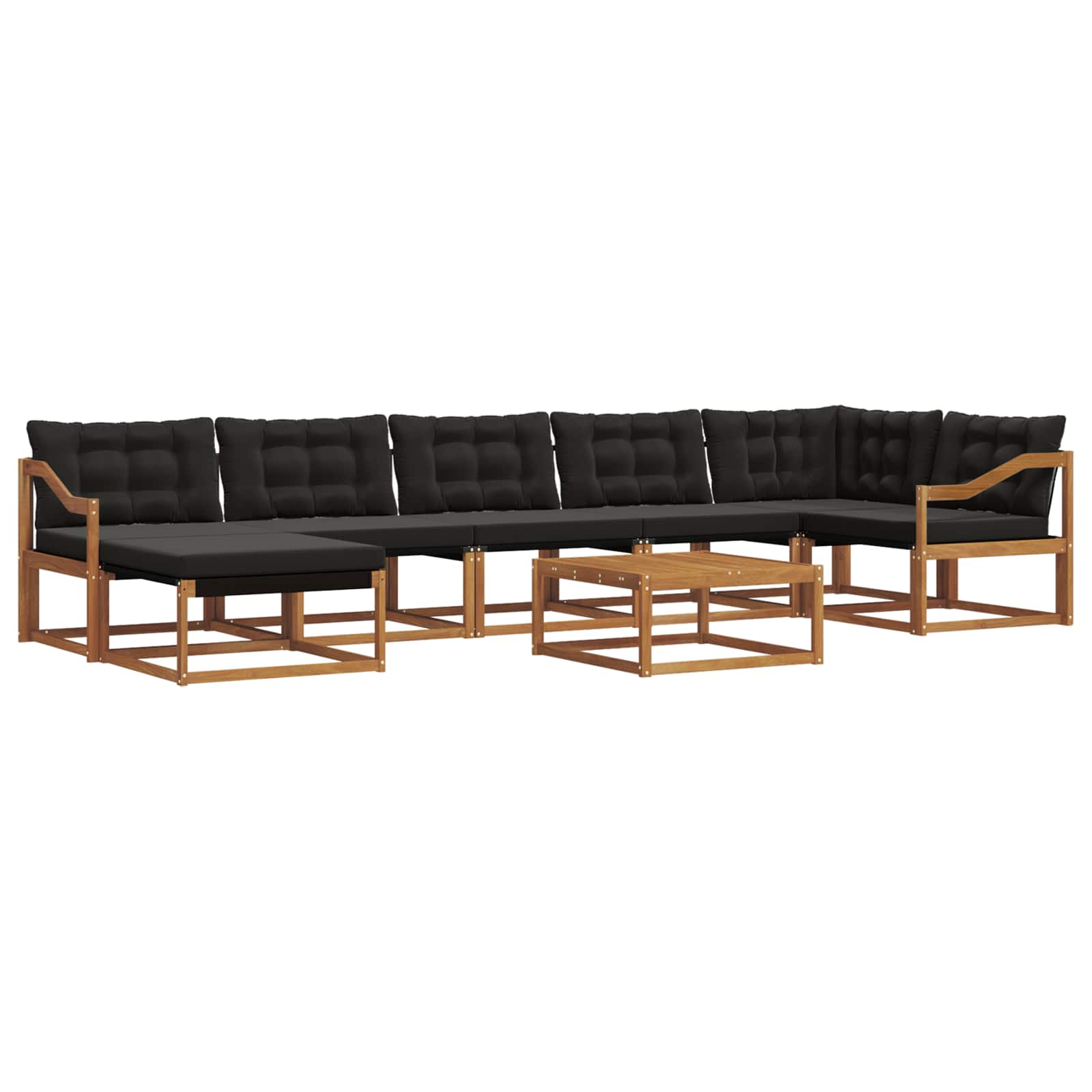 Ensemble de canapés d'extérieur 22 pcs Naturel et Noir - XIOS