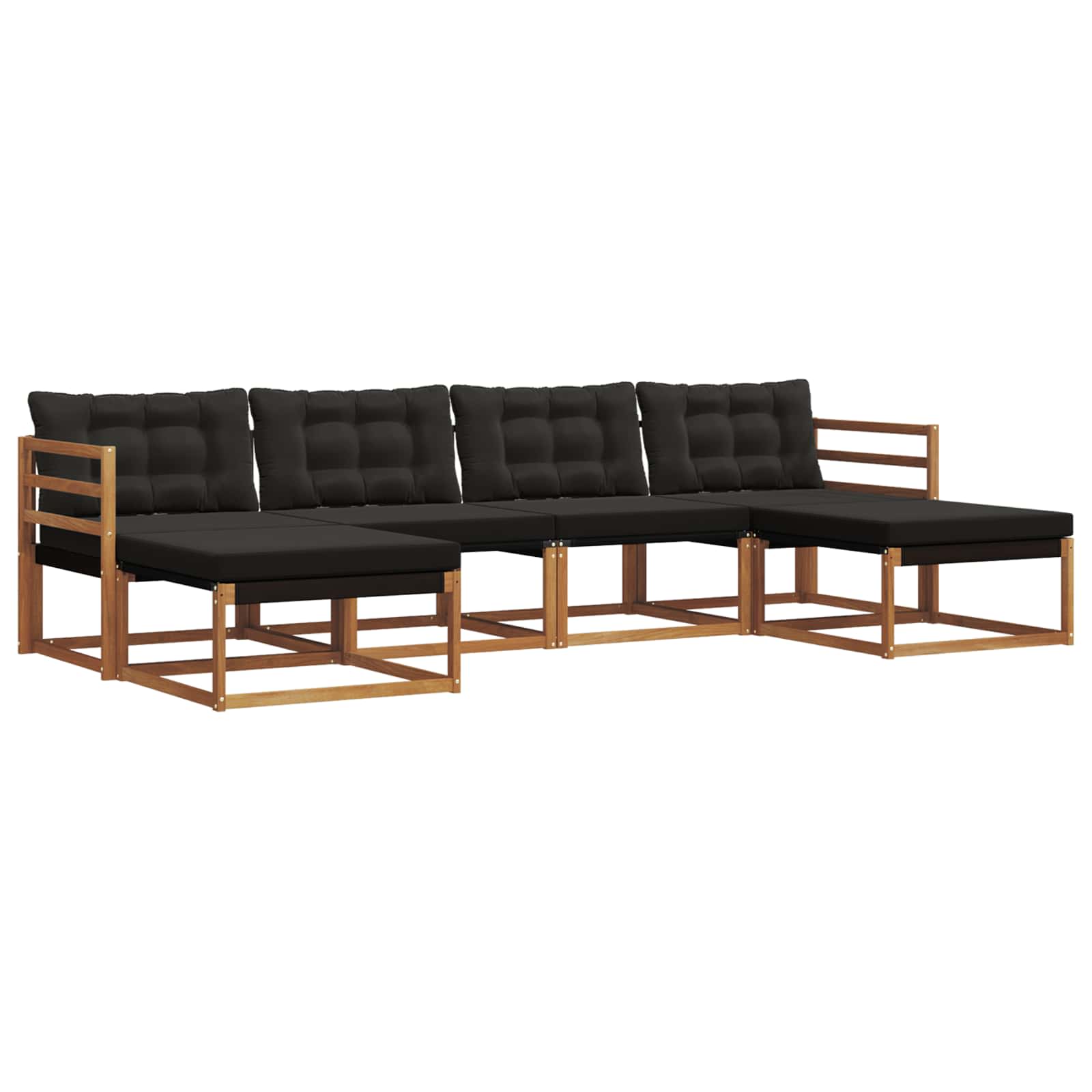 Ensemble de canapés d'extérieur 6 pcs Naturel et Noir - XIOS