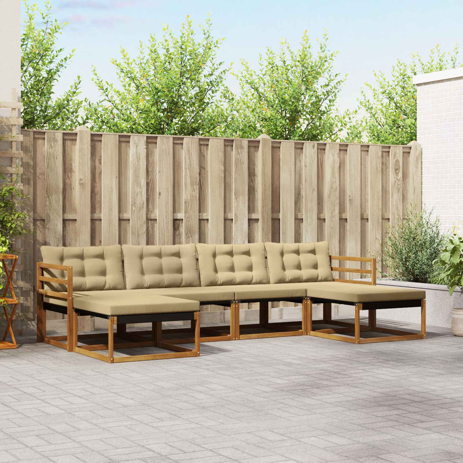 Ensemble de canapés d'extérieur 6 pcs Naturel et Beige - XIOS