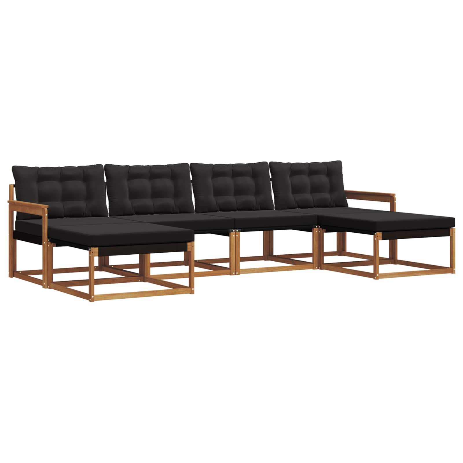 Ensemble de canapés d'extérieur 6 pcs Naturel et Noir - XIOS