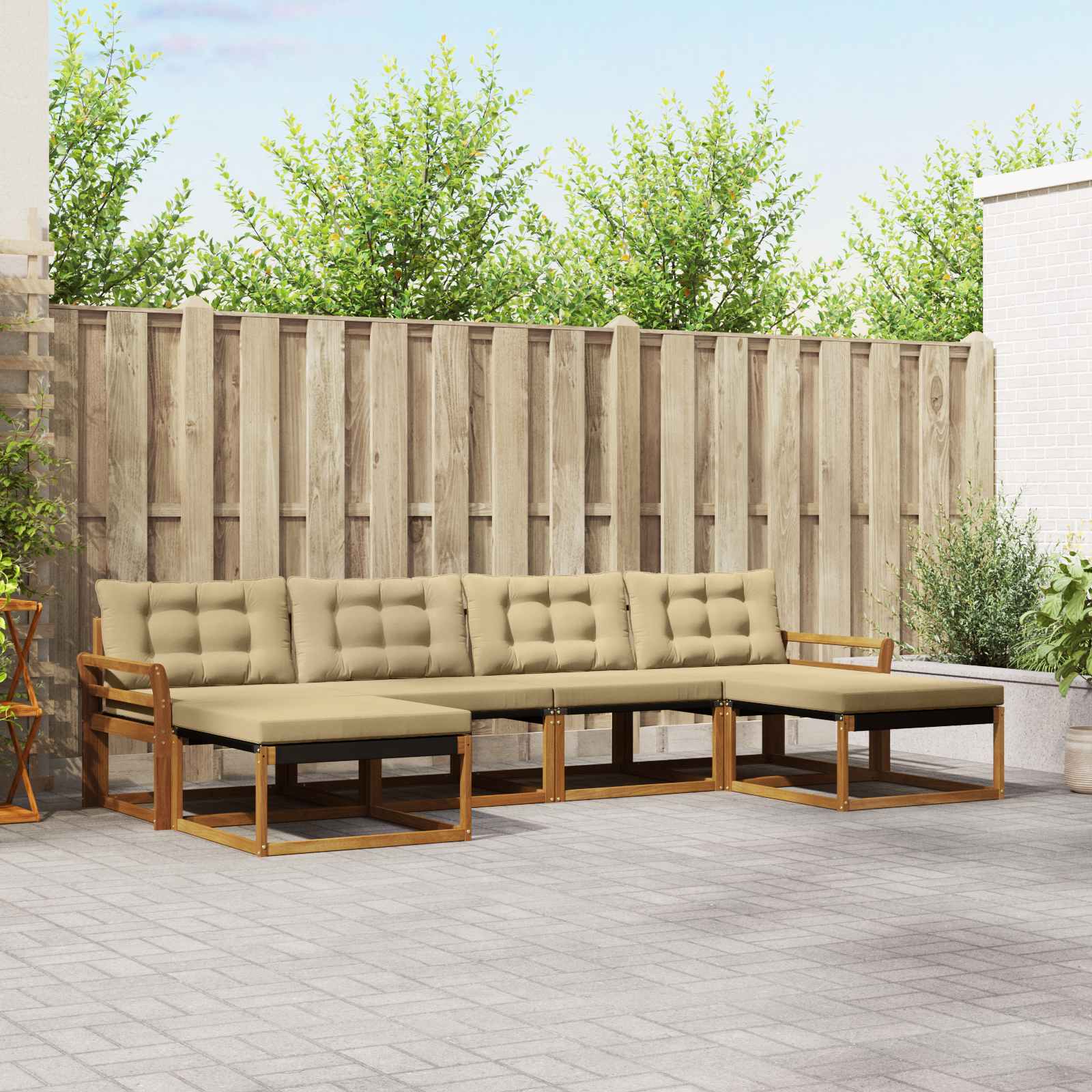 Ensemble de canapés d'extérieur 6 pcs Naturel et Beige - XIOS