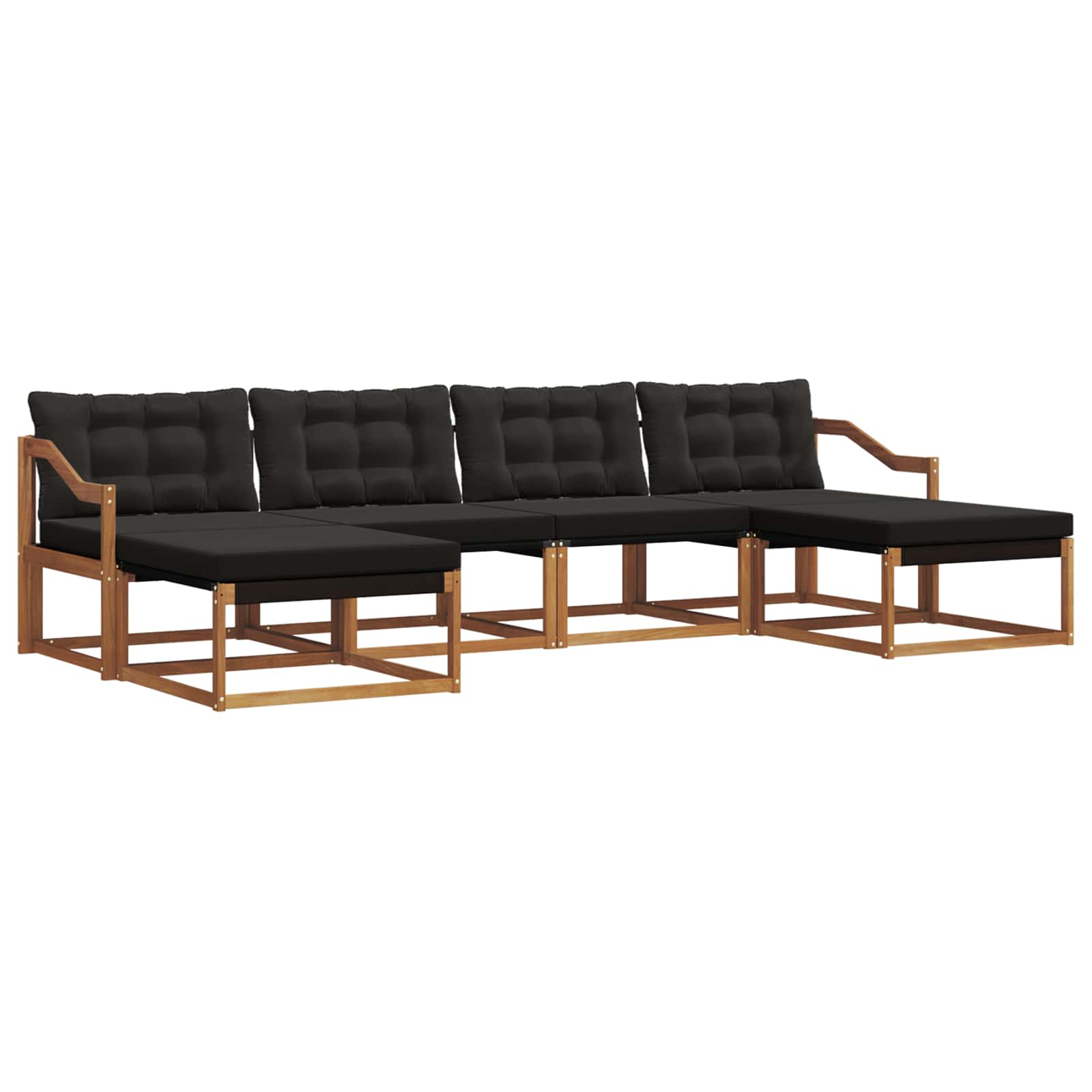Ensemble de canapés d'extérieur 6 pcs Naturel et Noir - XIOS