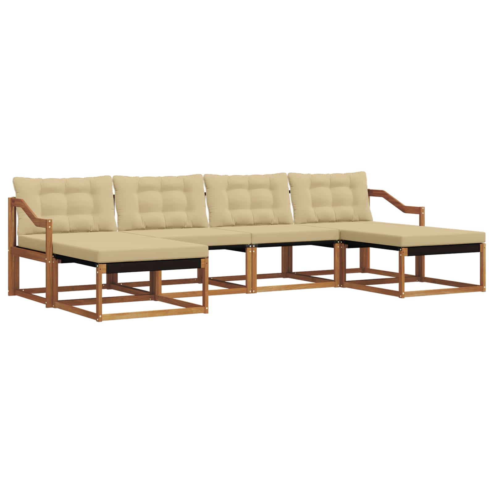 Ensemble de canapés d'extérieur 6 pcs Naturel et Beige - XIOS