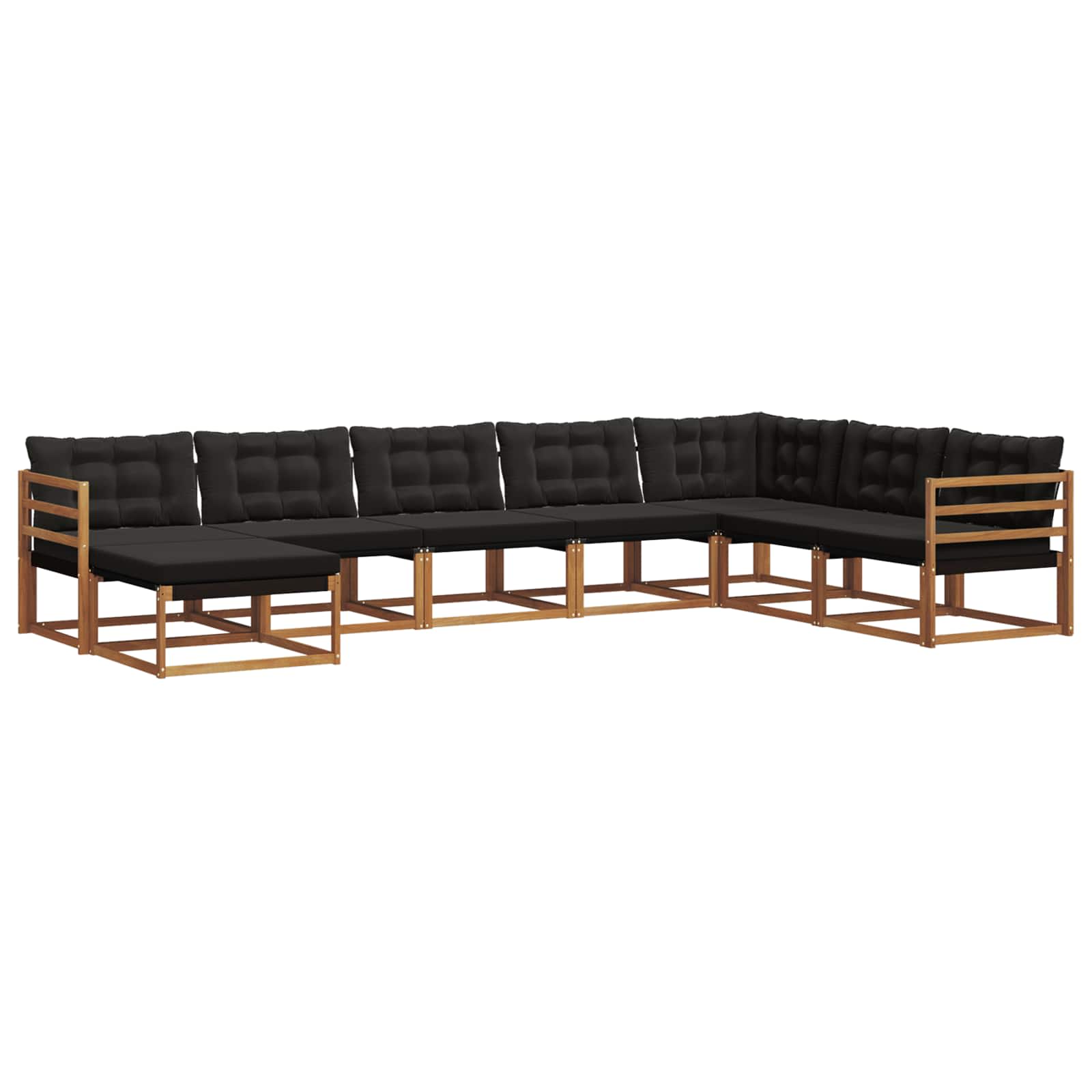 Ensemble de canapés d'extérieur 8 pcs Naturel et Noir - XIOS