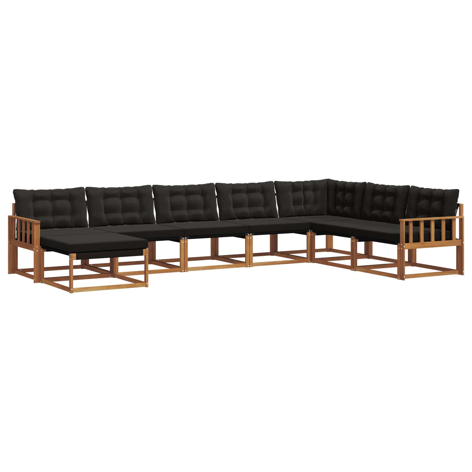 Ensemble de canapés d'extérieur 8 pcs Naturel et Noir - XIOS