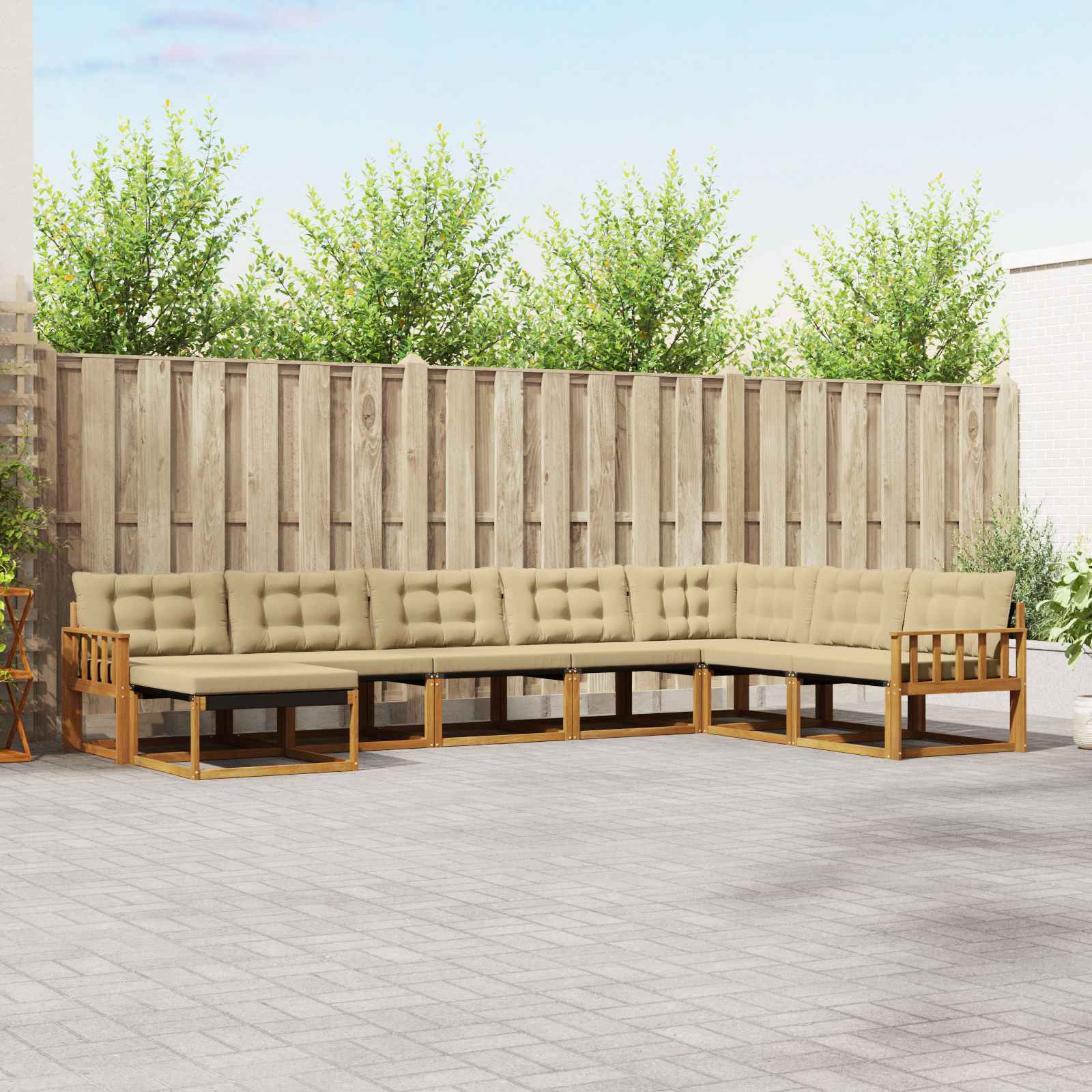 Ensemble de canapés d'extérieur 8 pcs Naturel et Beige - XIOS