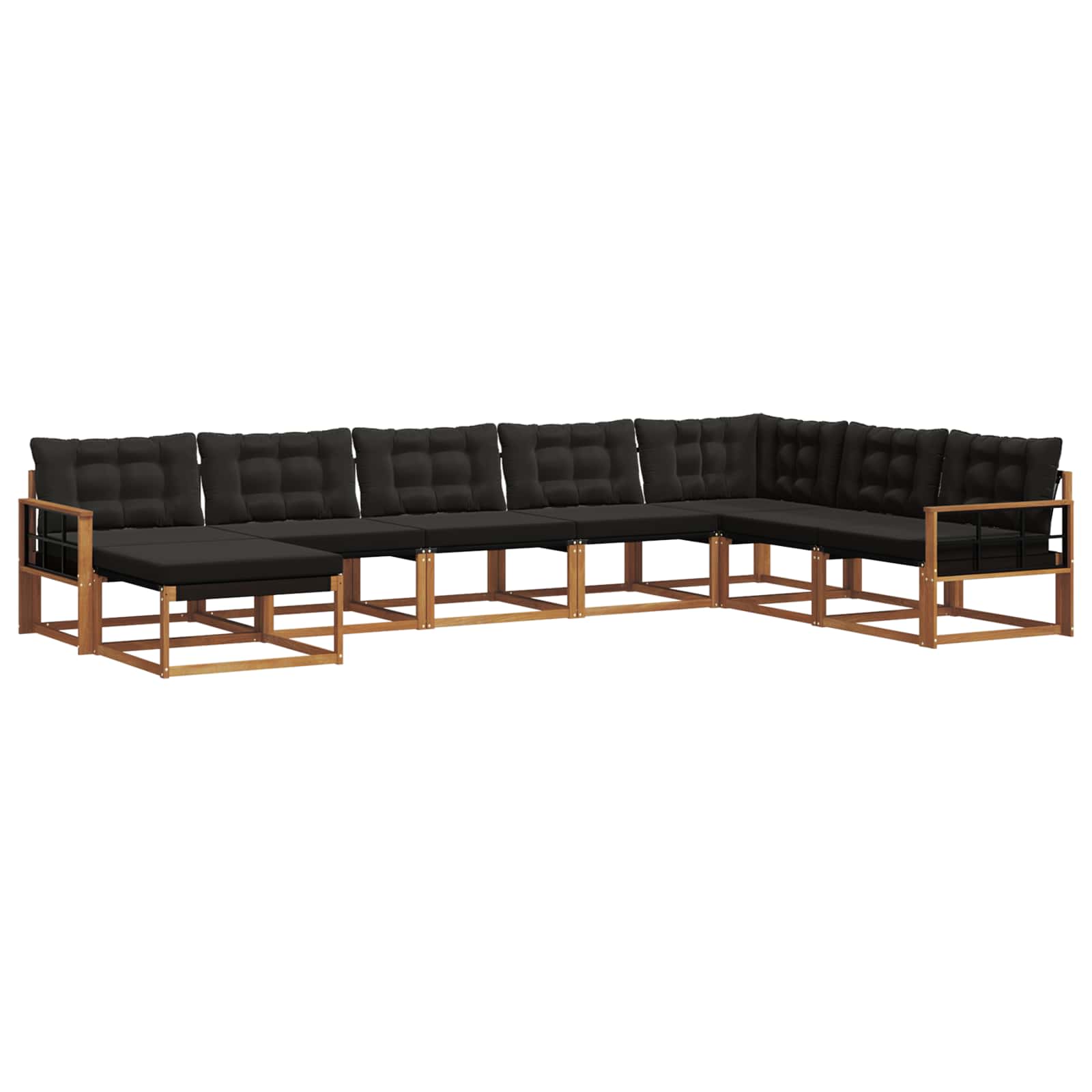 Ensemble de canapés d'extérieur 8 pcs Naturel et Noir - XIOS