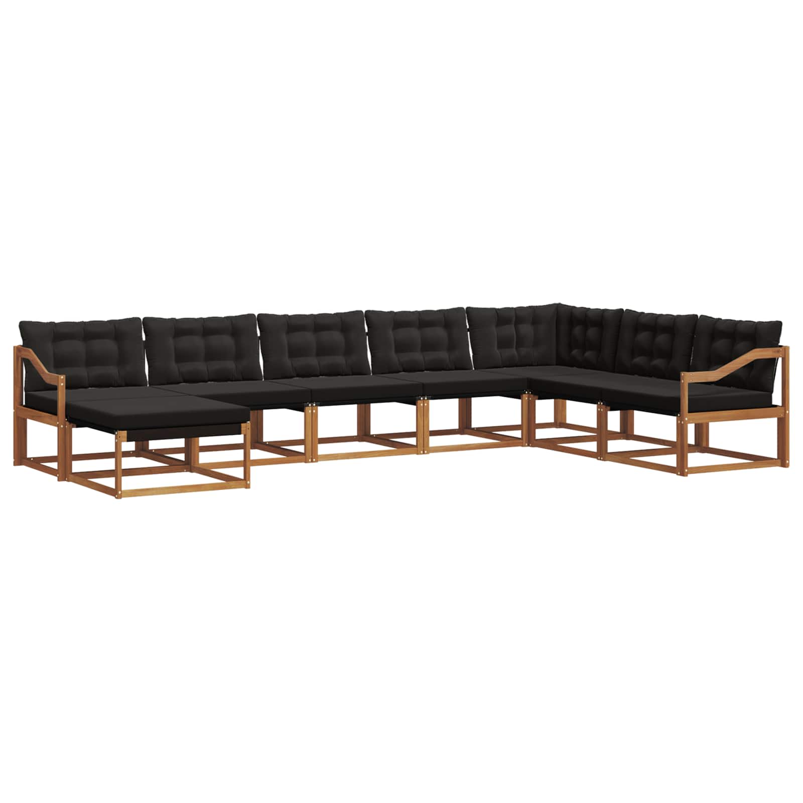 Ensemble de canapés d'extérieur 8 pcs Naturel et Noir - XIOS