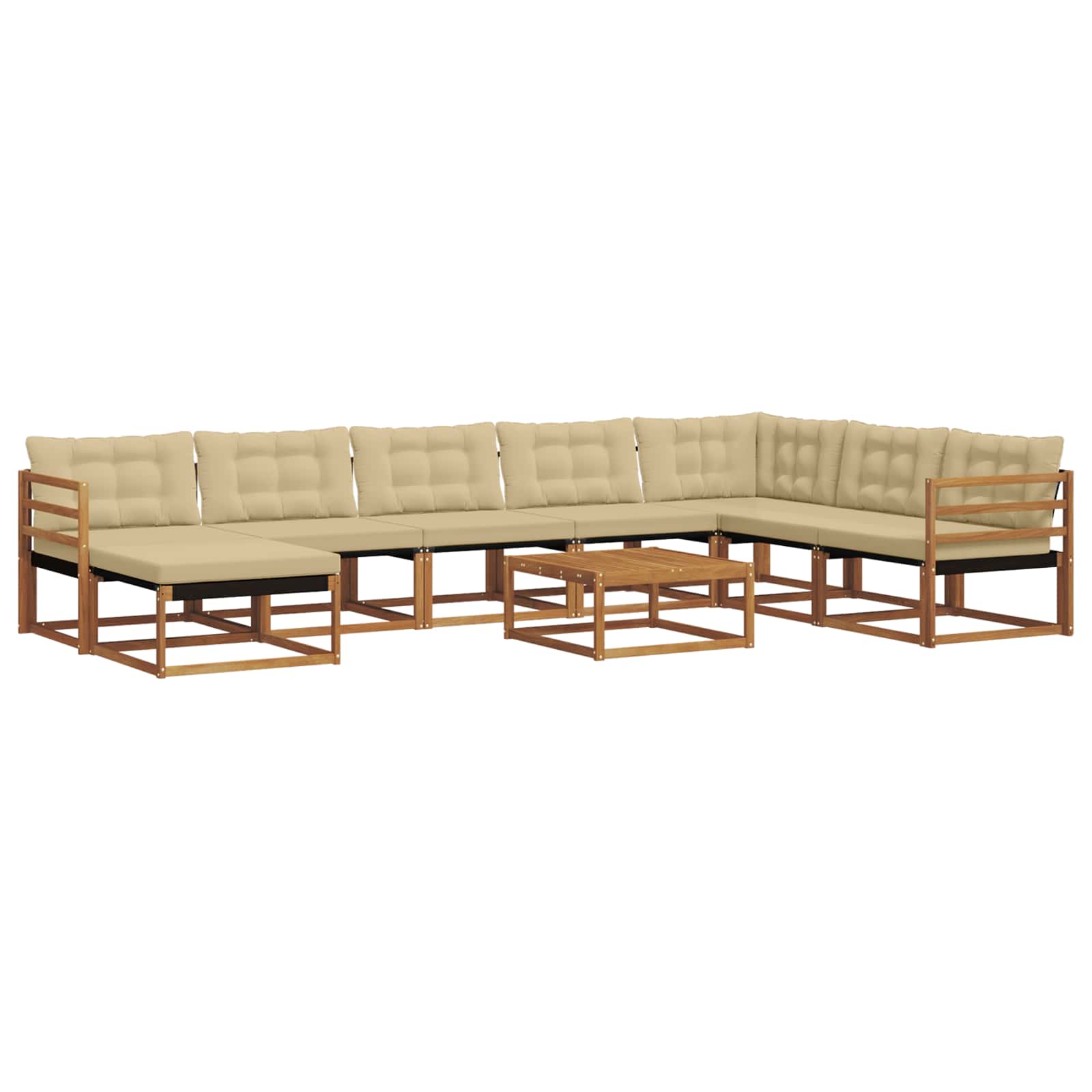 Ensemble de canapés d'extérieur 9 pcs Naturel et Beige - XIOS