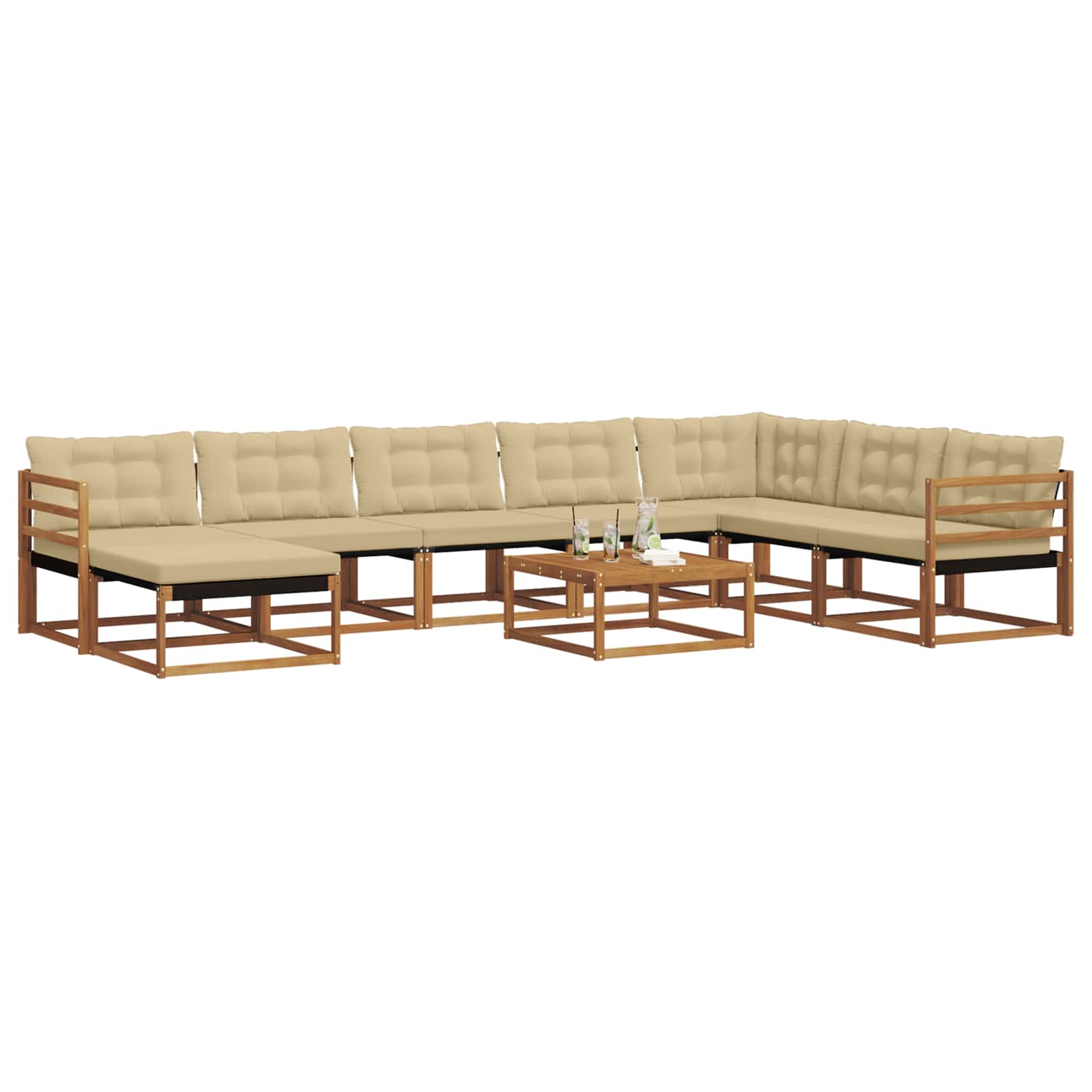 Ensemble de canapés d'extérieur 9 pcs Naturel et Beige - XIOS