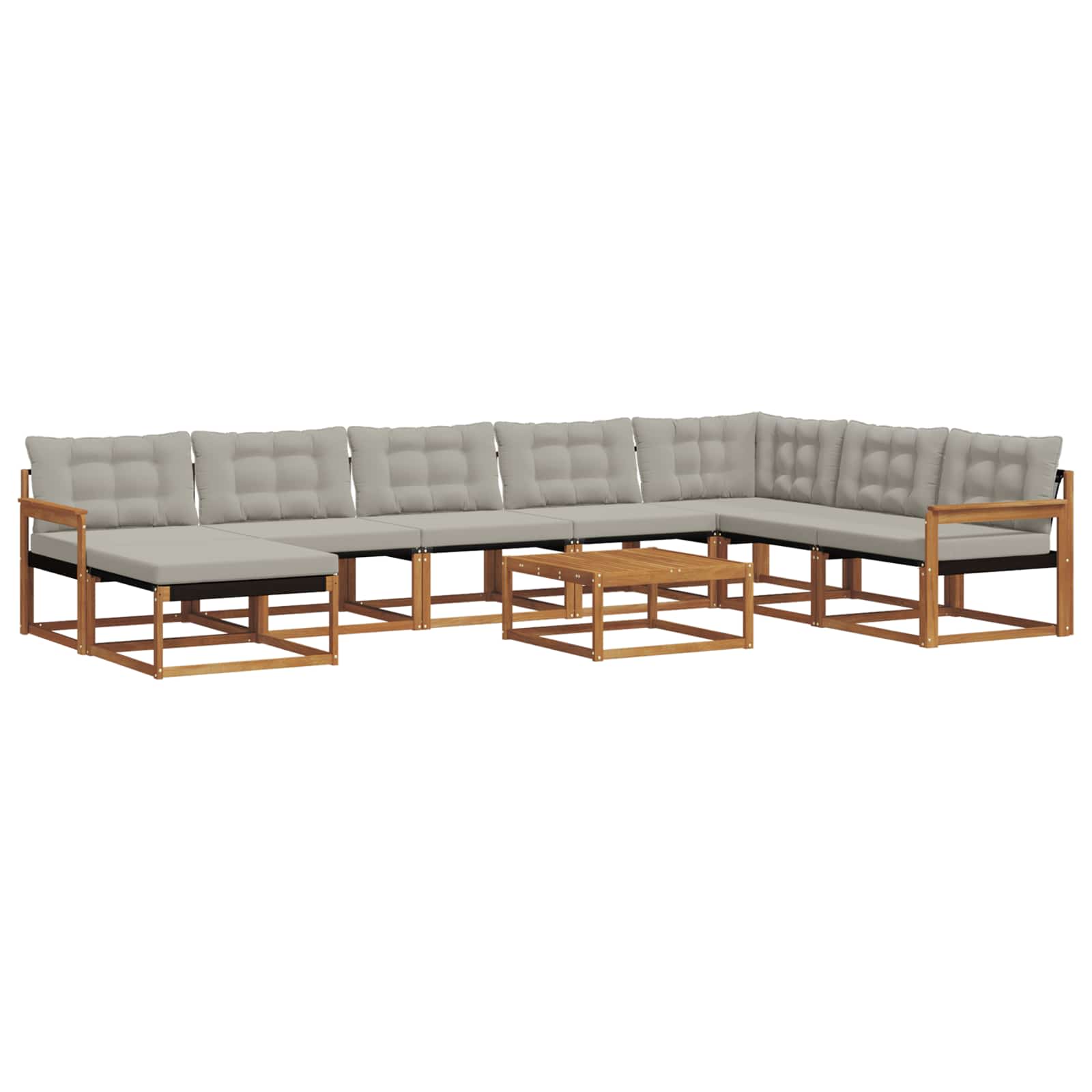Ensemble de canapés d'extérieur 9 pcs Gris Naturel et Clair - XIOS