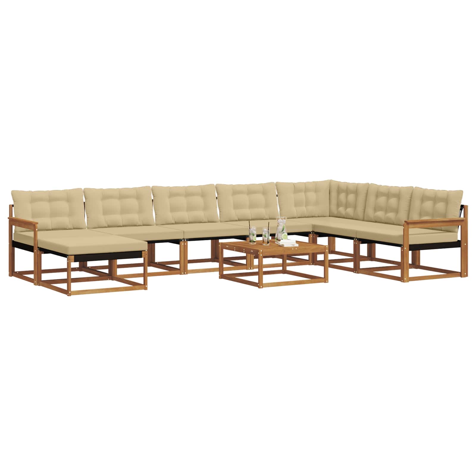 Ensemble de canapés d'extérieur 9 pcs Naturel et Beige - XIOS