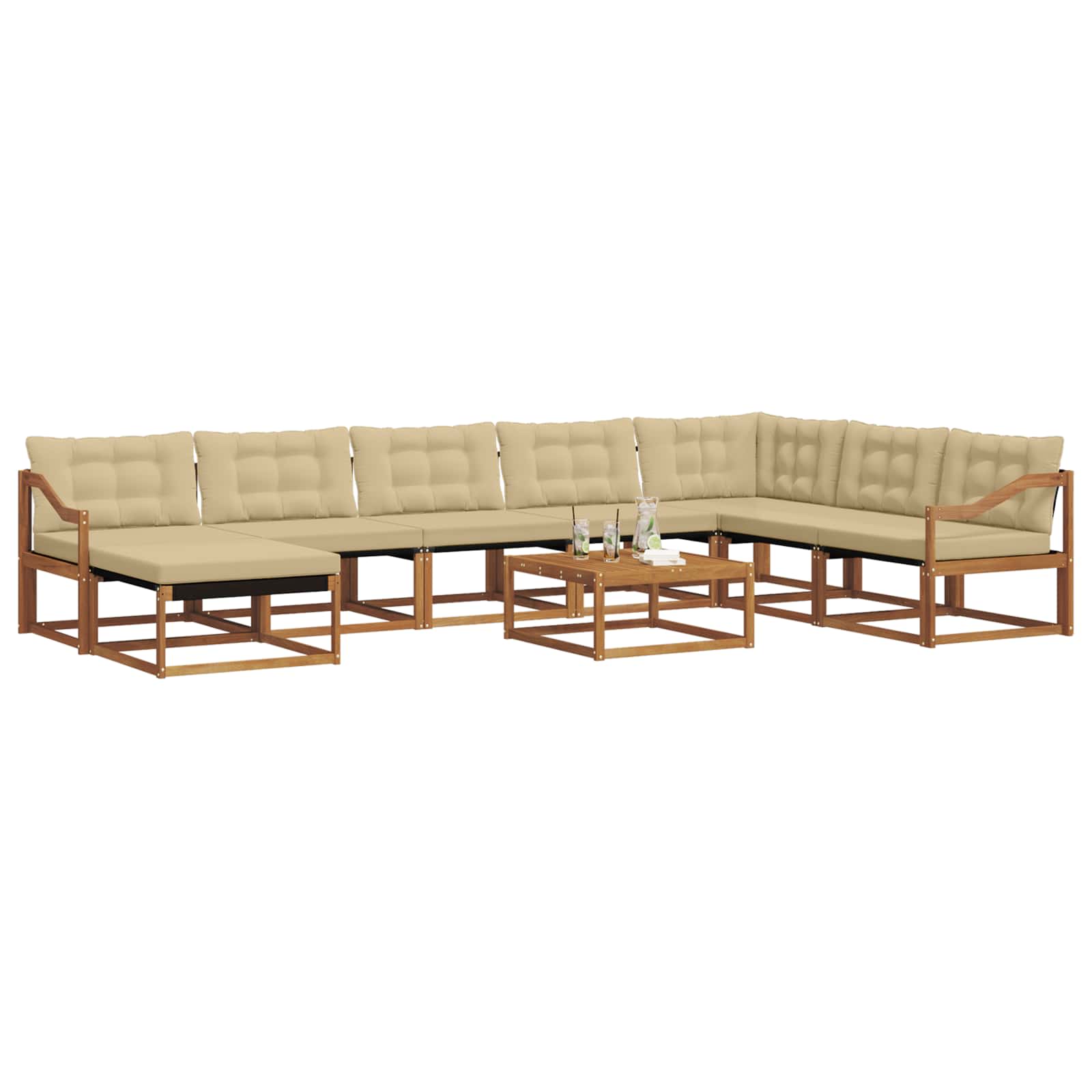 Ensemble de canapés d'extérieur 9 pcs Naturel et Beige - XIOS