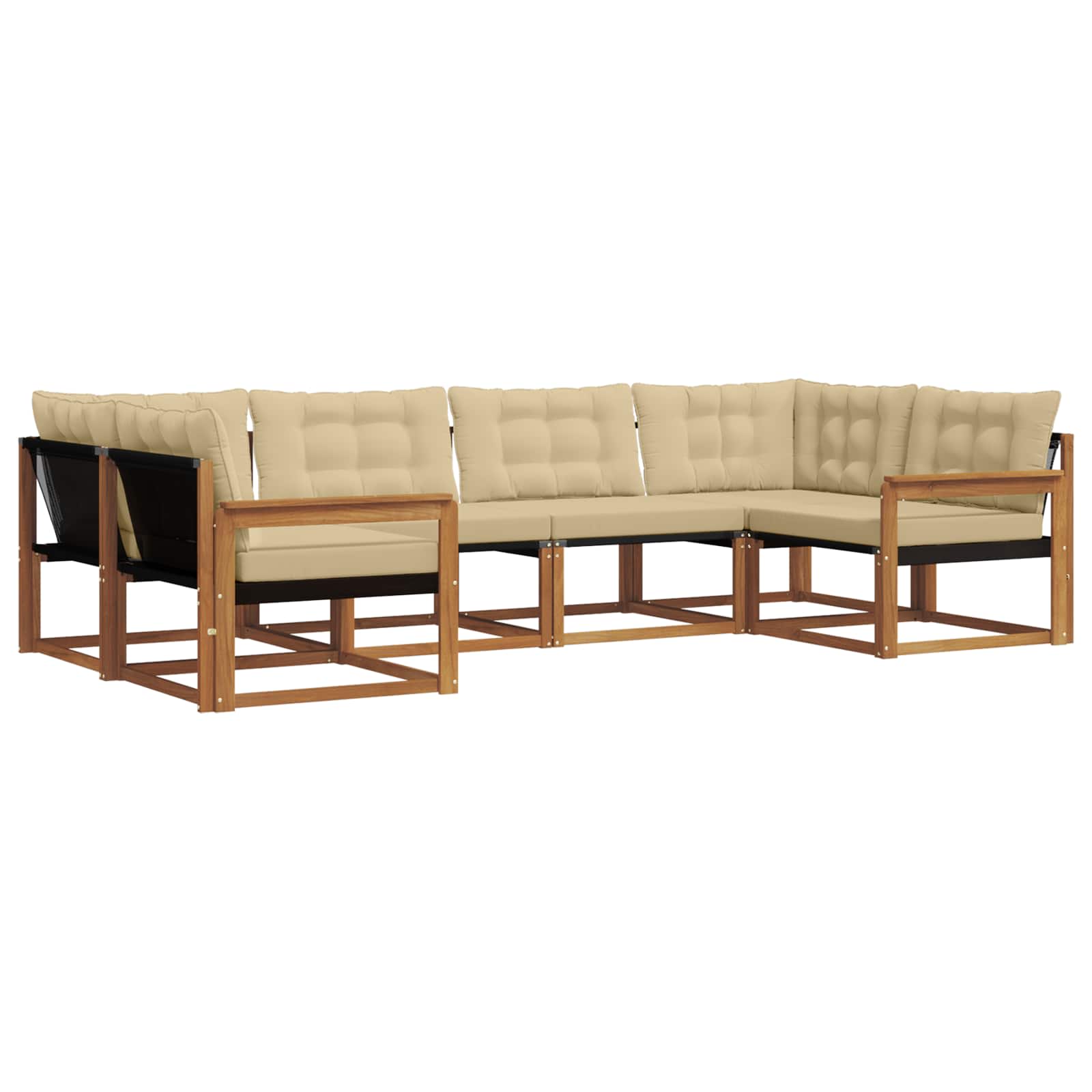 Ensemble de canapés d'extérieur 6 pcs Naturel et Beige - XIOS