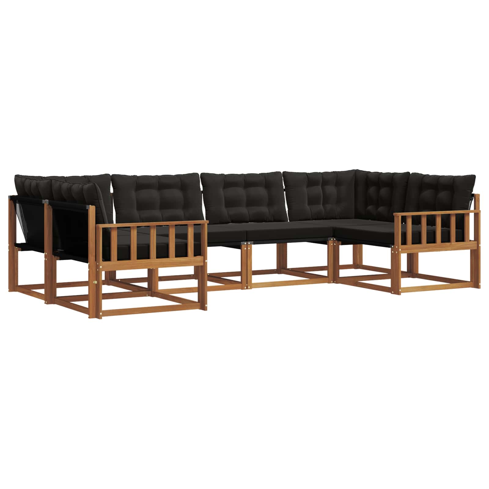 Ensemble de canapés d'extérieur 6 pcs Naturel et Noir - XIOS