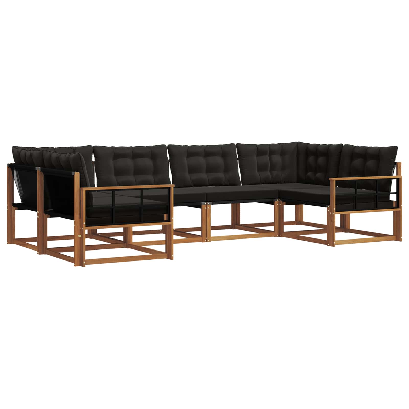 Ensemble de canapés d'extérieur 6 pcs Naturel et Noir - XIOS
