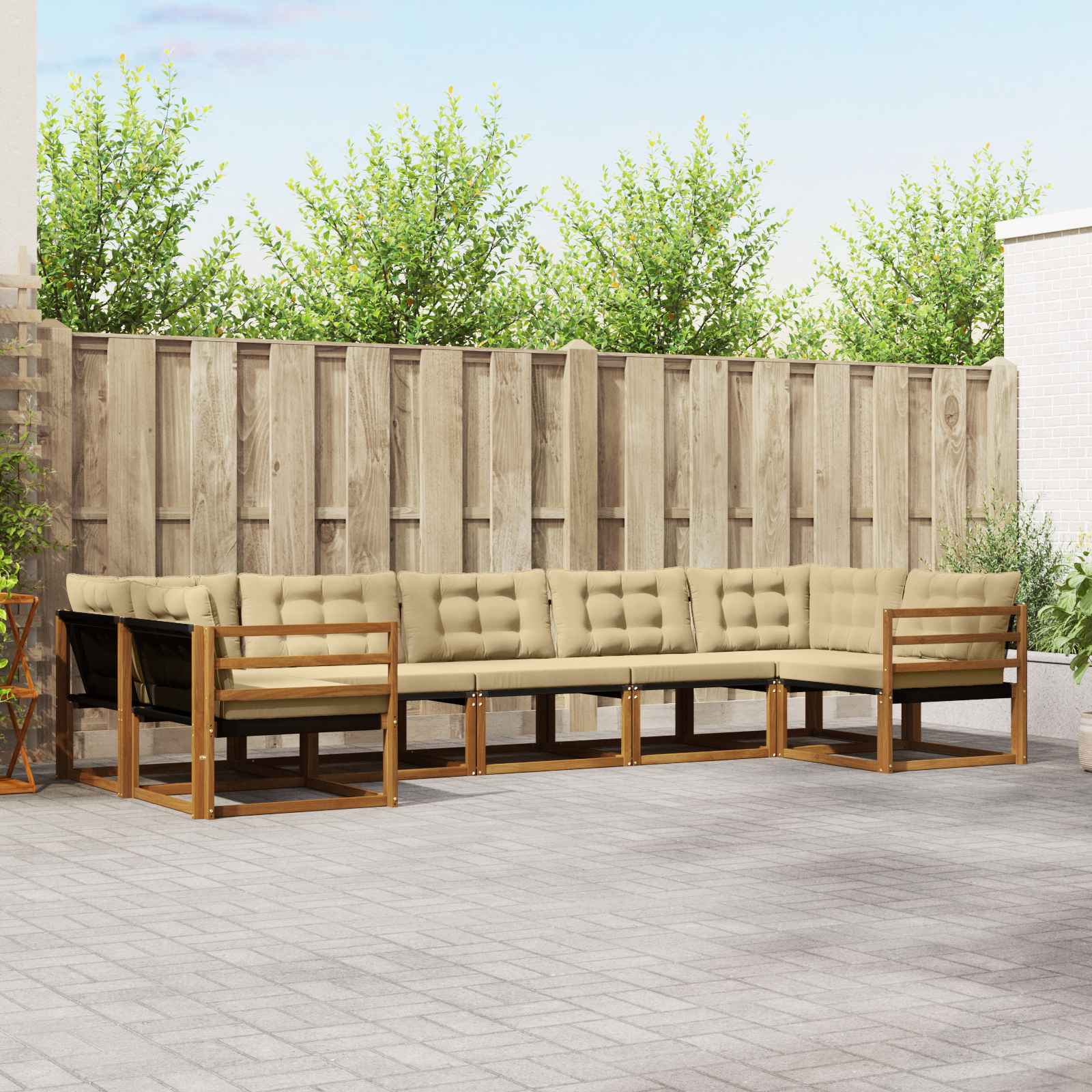 Ensemble de canapés d'extérieur 7 pcs Naturel et Beige - XIOS