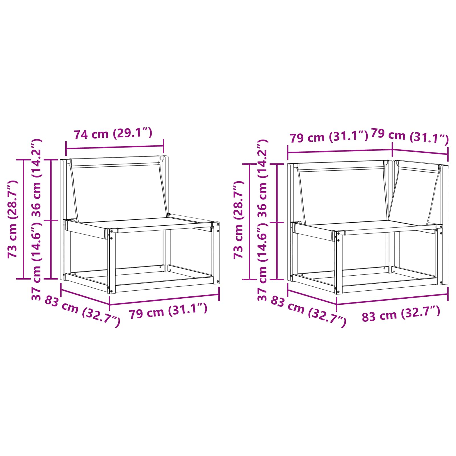 Ensemble de canapés d'extérieur 7 pcs Naturel et Beige - XIOS