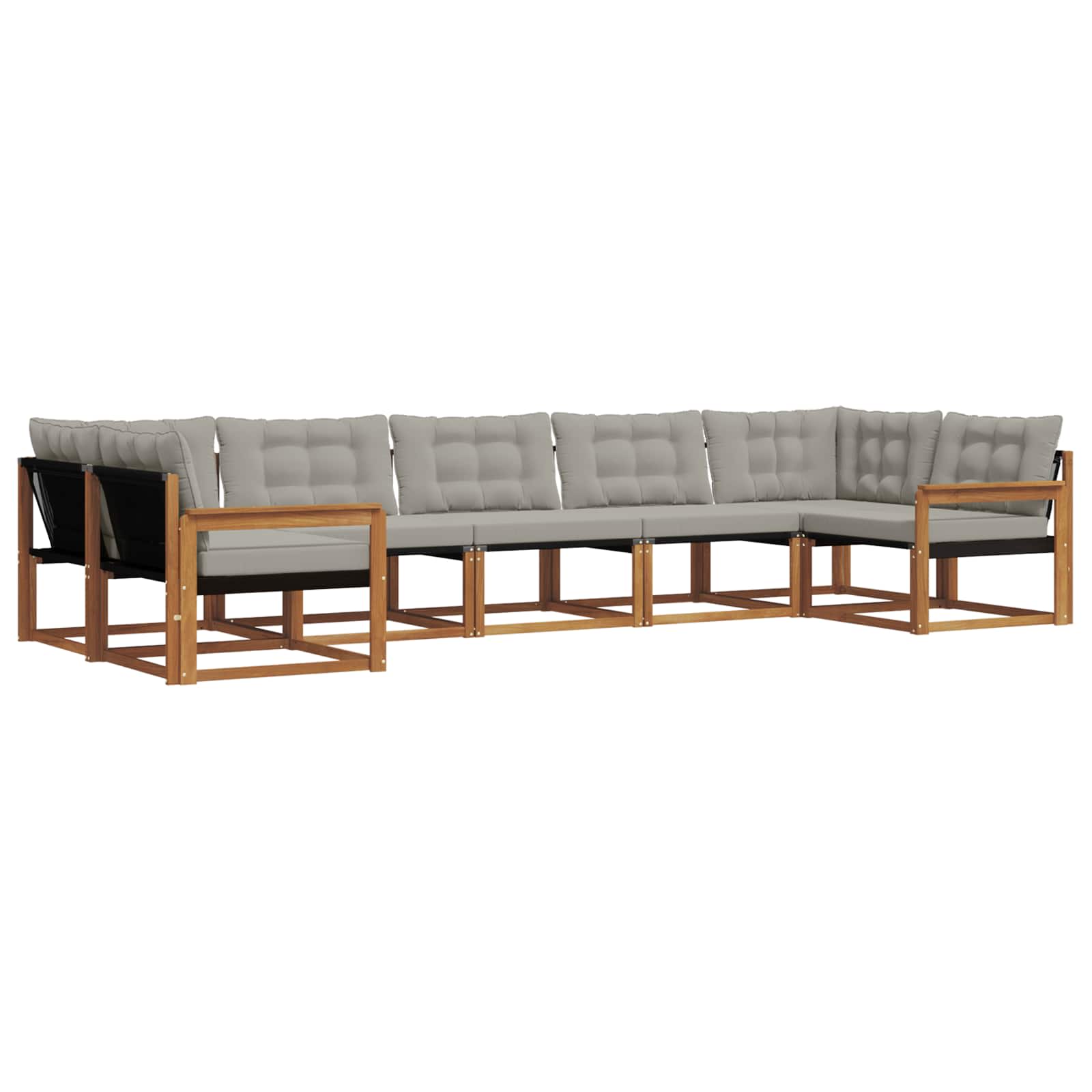 Ensemble de canapés d'extérieur 7 pcs Gris Naturel et Clair - XIOS