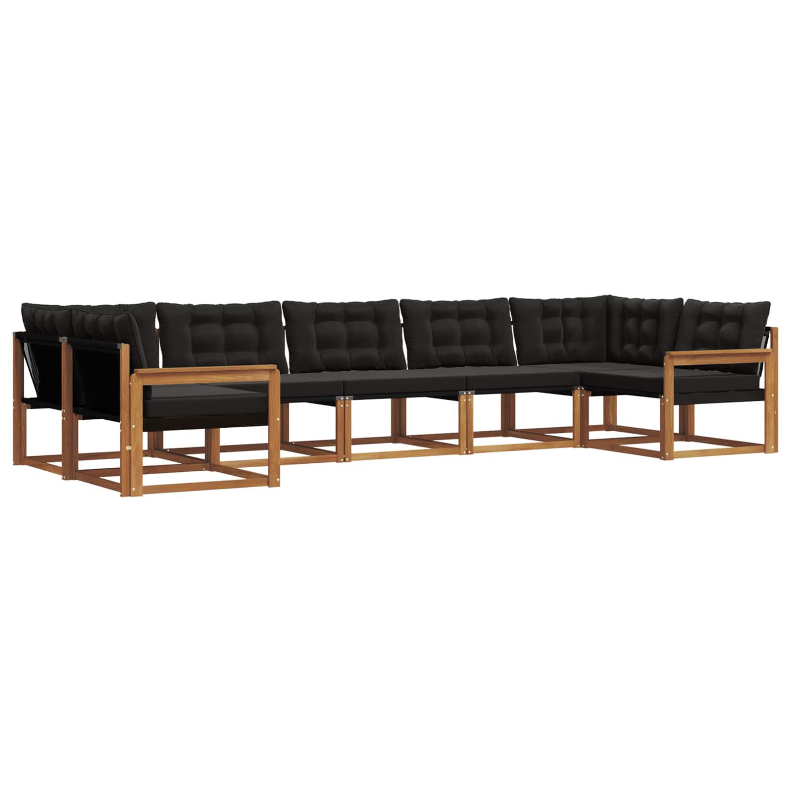 Ensemble de canapés d'extérieur 7 pcs Naturel et Noir - XIOS