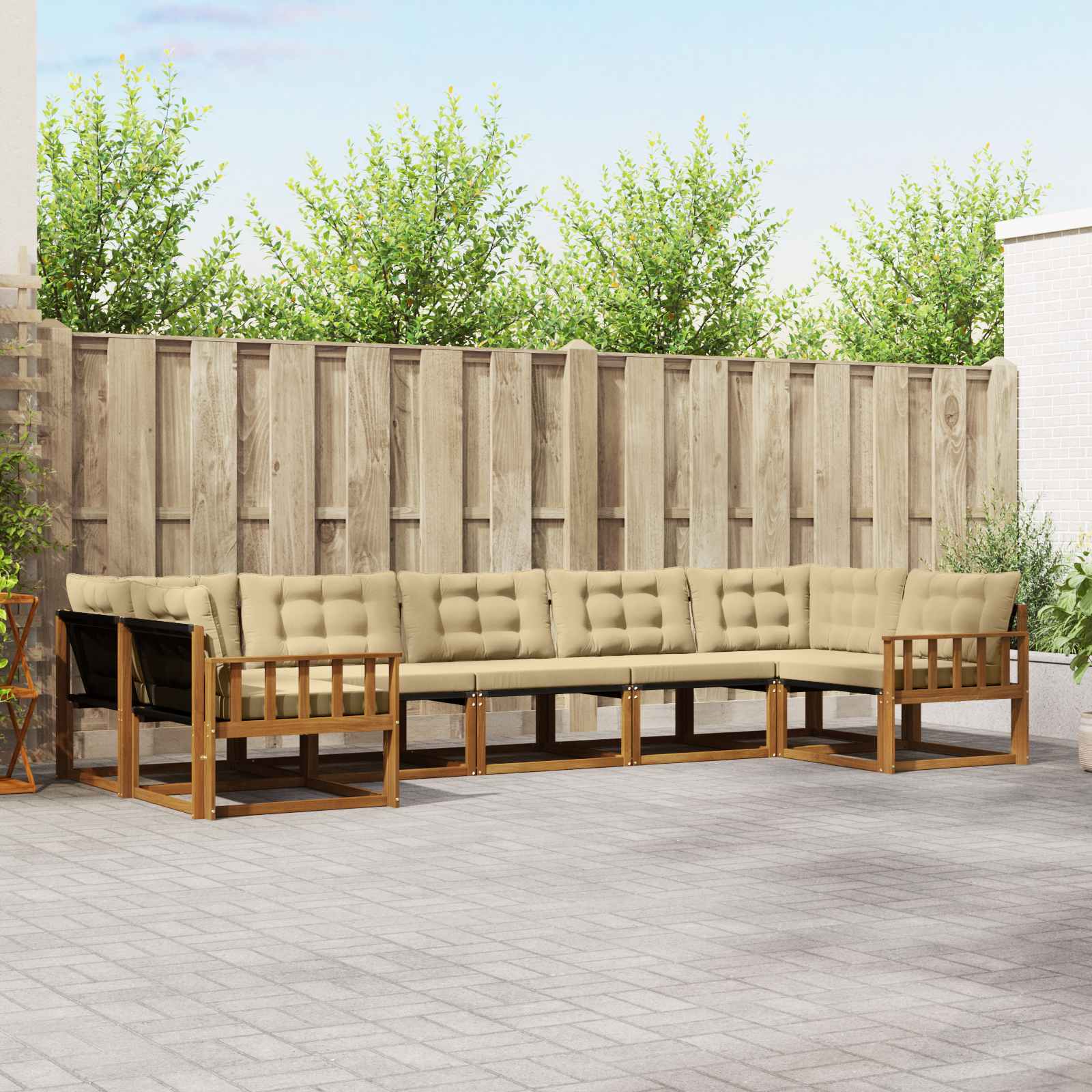 Ensemble de canapés d'extérieur 7 pcs Naturel et Beige - XIOS