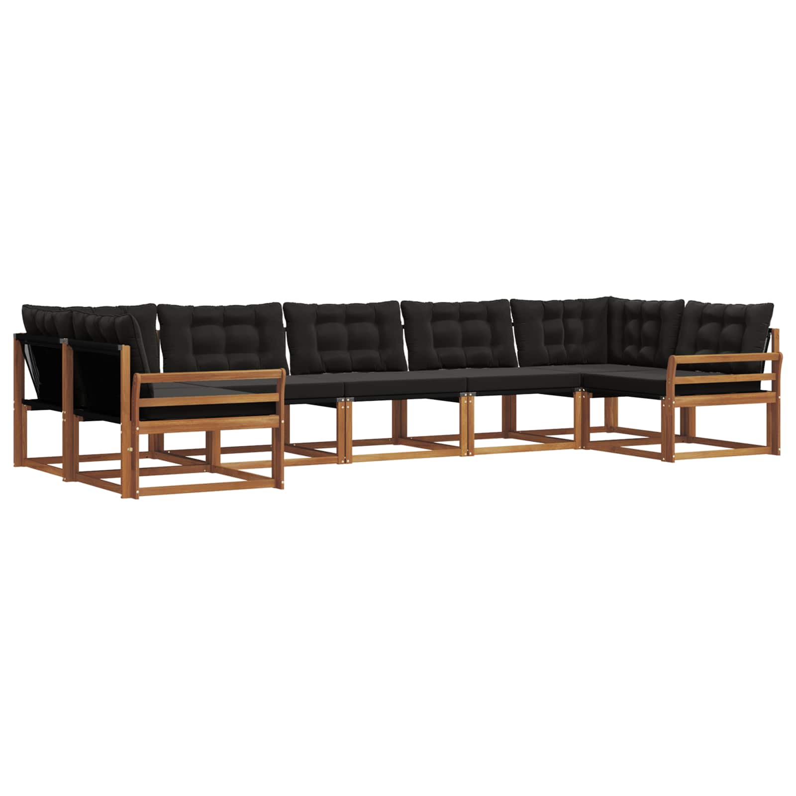 Ensemble de canapés d'extérieur 7 pcs Naturel et Noir - XIOS