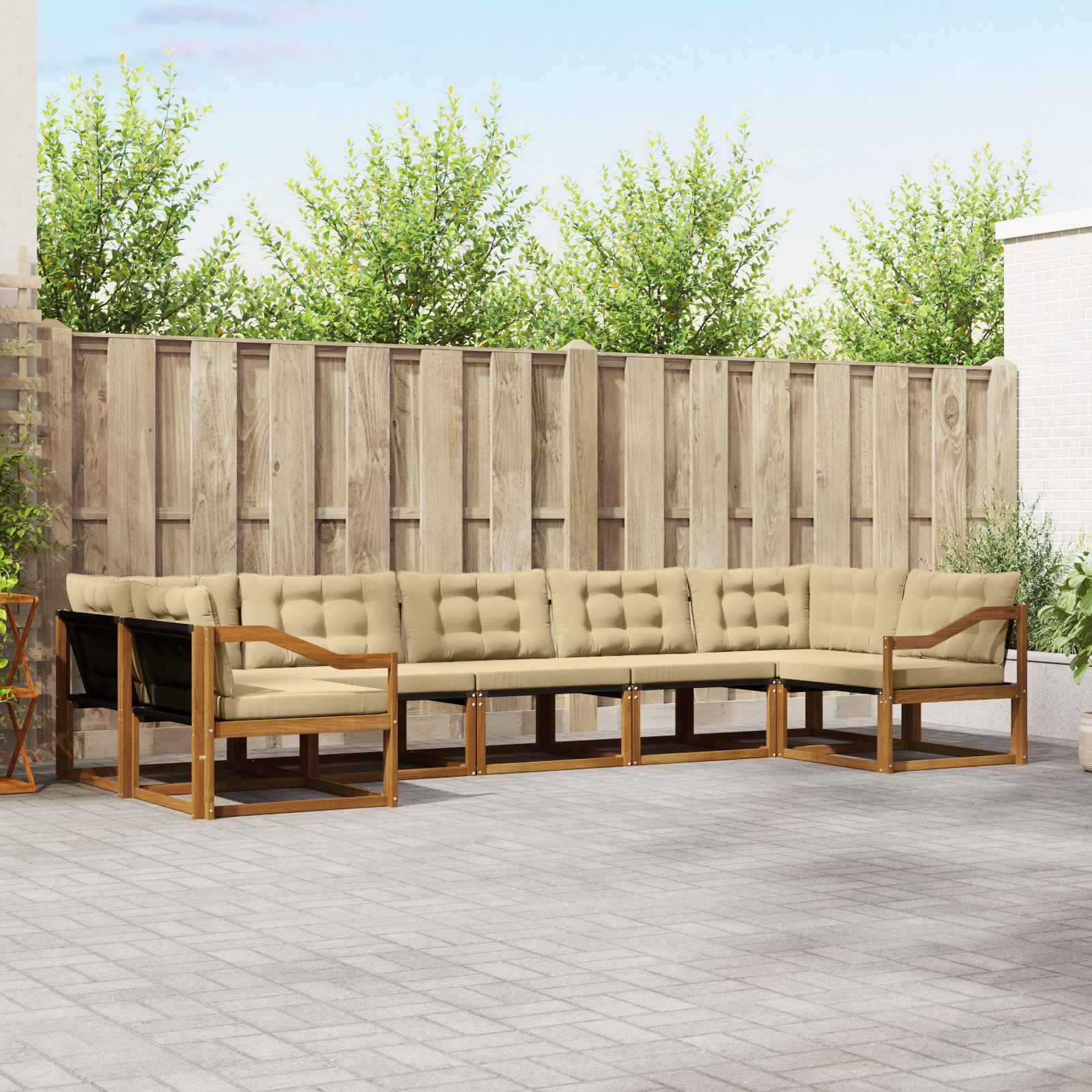 Ensemble de canapés d'extérieur 7 pcs Naturel et Beige - XIOS