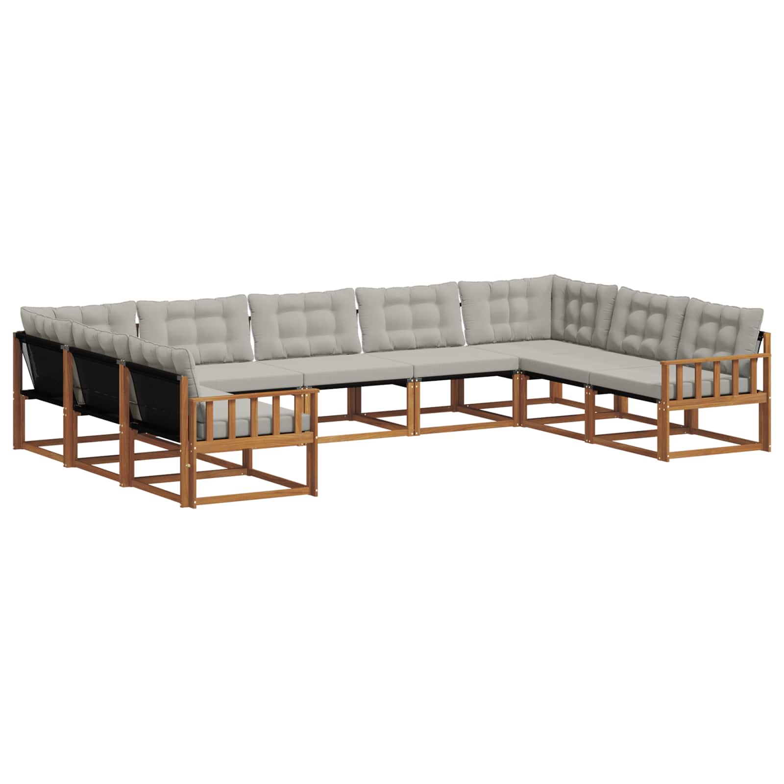 Ensemble de canapés d'extérieur 9 pcs Gris Naturel et Clair - XIOS