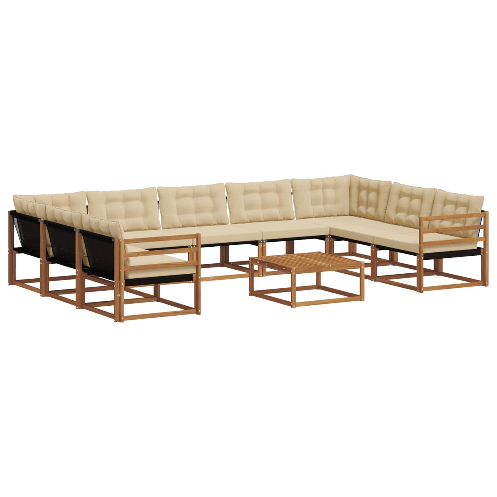 Ensemble de canapés d'extérieur 10 pcs Naturel et Beige - XIOS