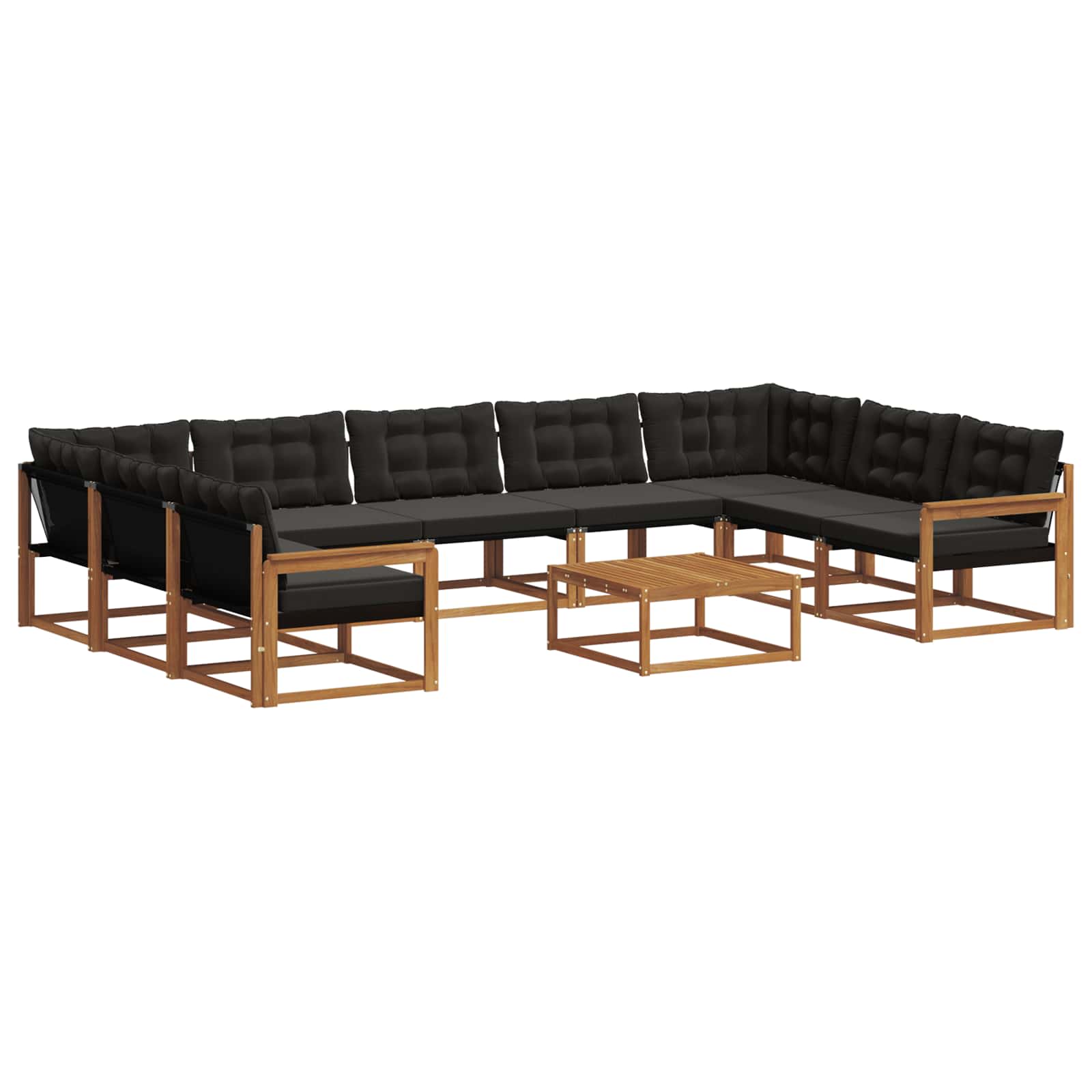Ensemble de canapés d'extérieur 10 pcs Naturel et Noir - XIOS